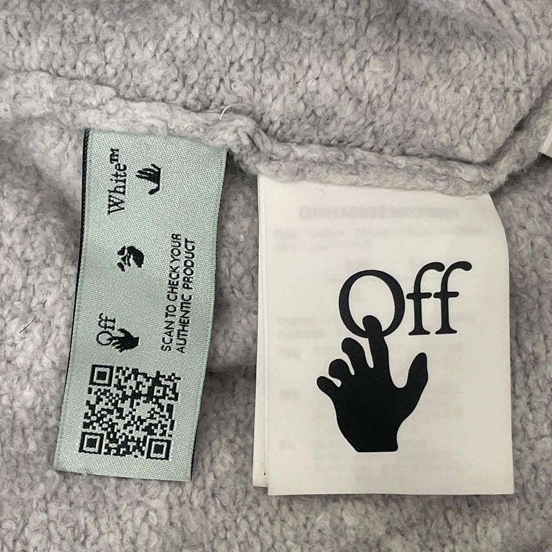 OFF-WHITE/Hoodie/XL/Wool/GRY/KNIT BARREL WORKER HOODIE