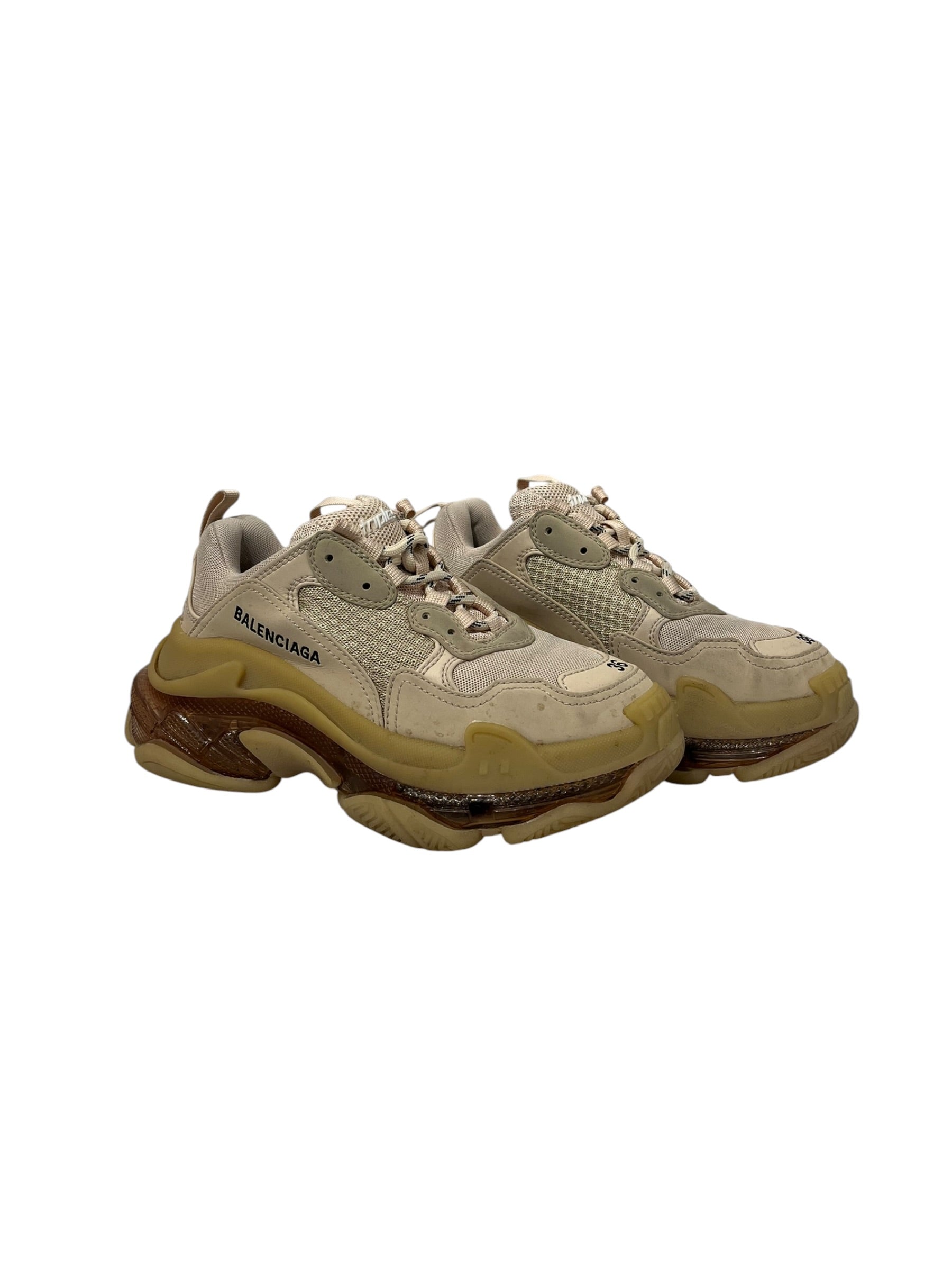 BALENCIAGA/Low-Sneakers/US 6/BEG/TRIPLE S 36 CLEAR SOLE view 1
