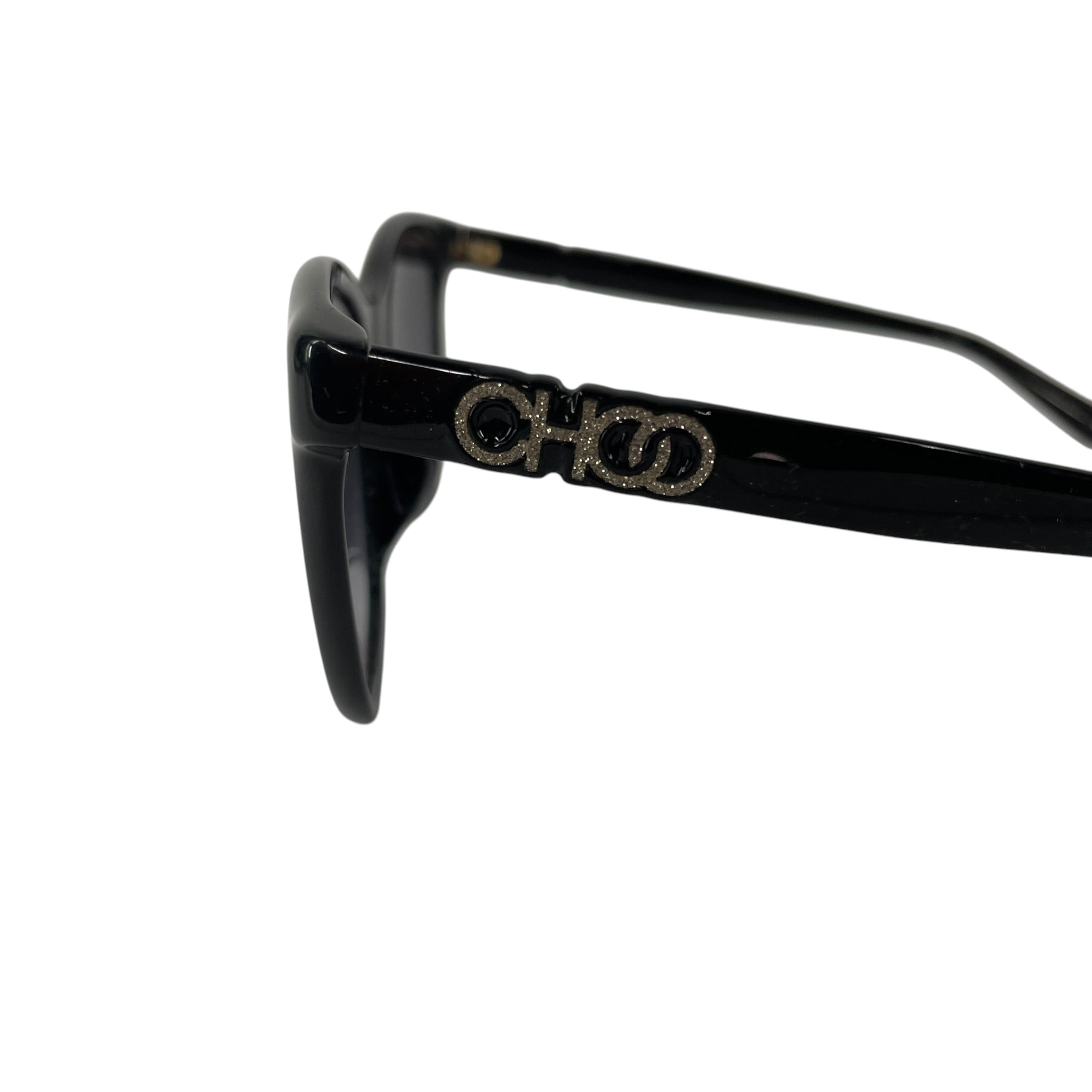 JIMMY CHOO/Sunglasses/Plastic/BLK/JUNE/F/S SPARKLE LOGO SHADES view 3