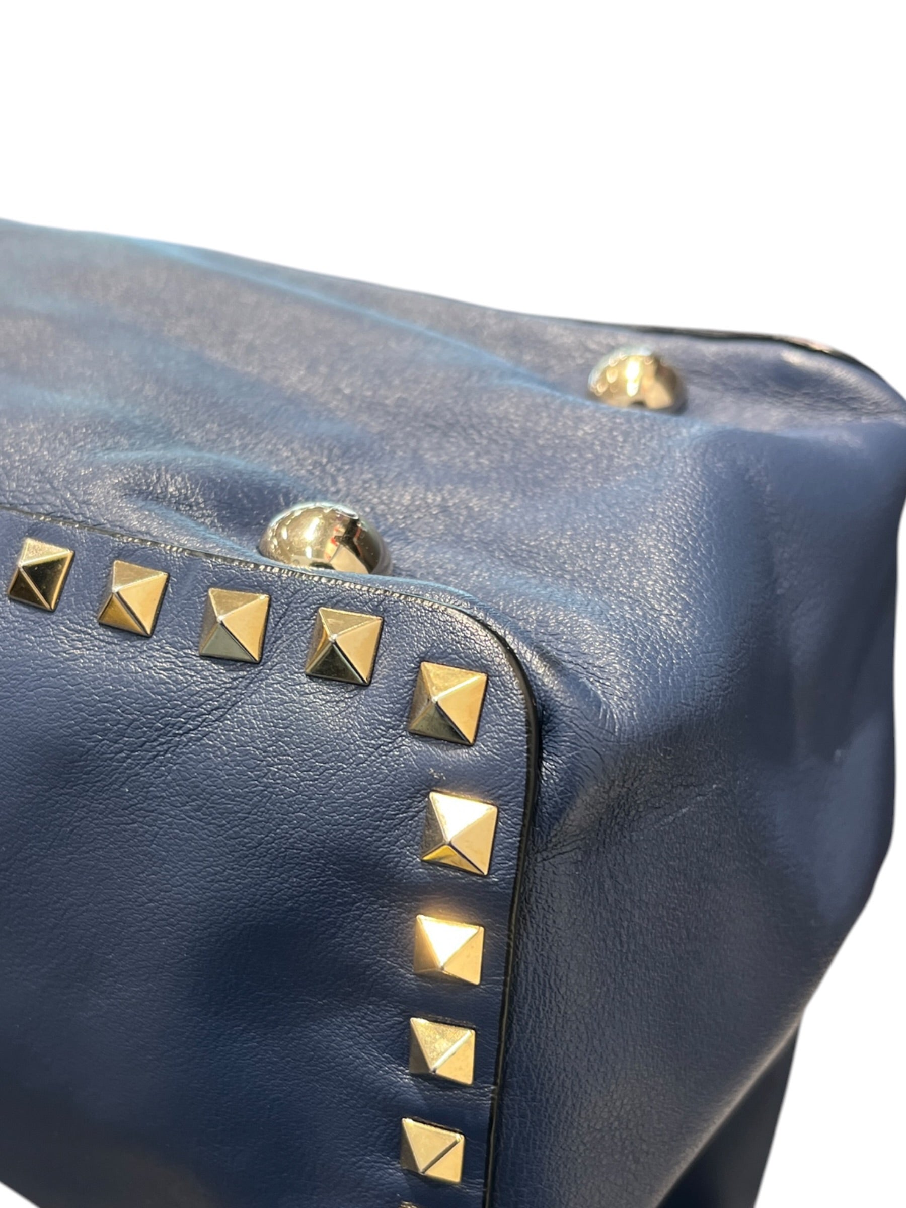 VALENTINO/Hand Bag/Leather/BLU/Studded handle view 8