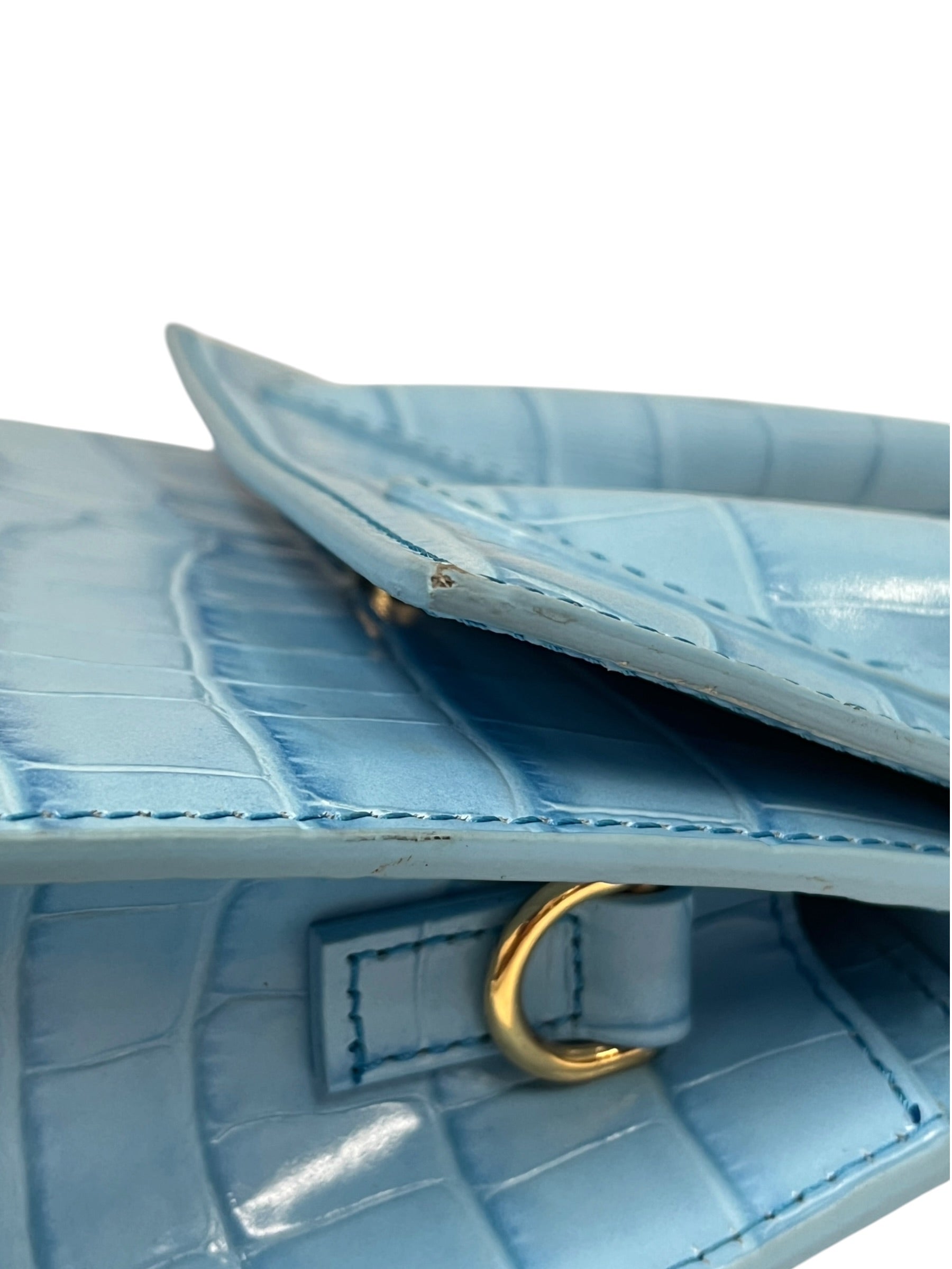 JACQUEMUS/Hand Bag/Leather/BLU/Le Chiquito CrocEmbossed view 8