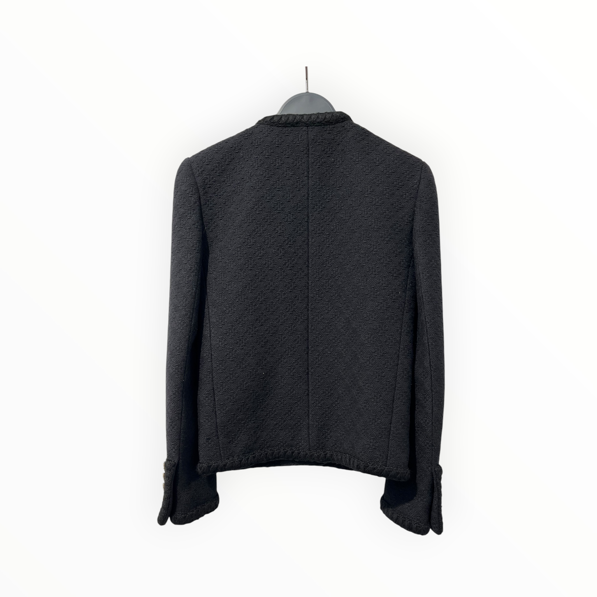 YVES SAINT LAURENT/Blouson/36/Wool/BLK/SHORT TWEED DIAMNT JCKT view 2
