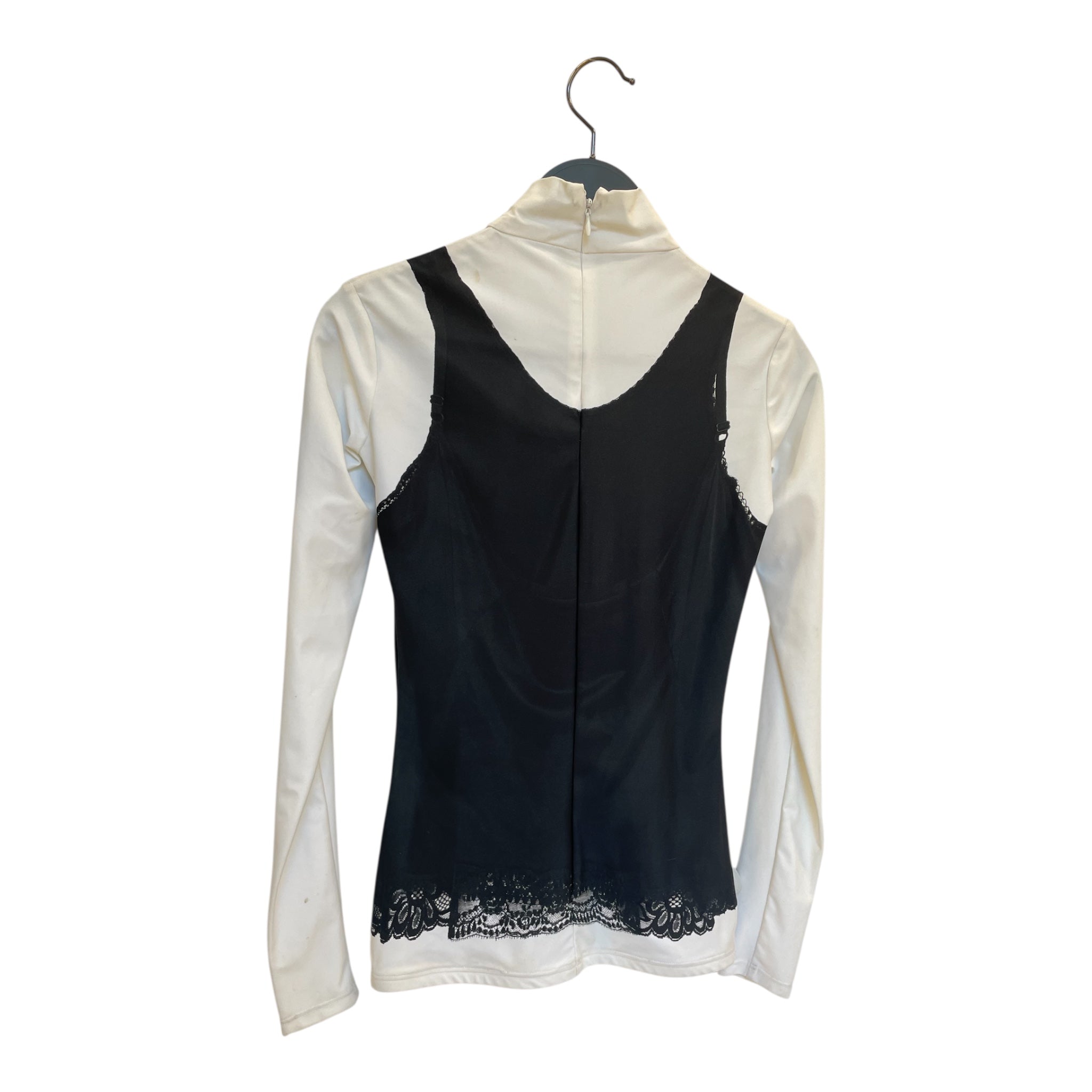 BALENCIAGA/LS T-Shirt/36/Graphic/Polyester/WHT/LACE TOP PRINT view 2