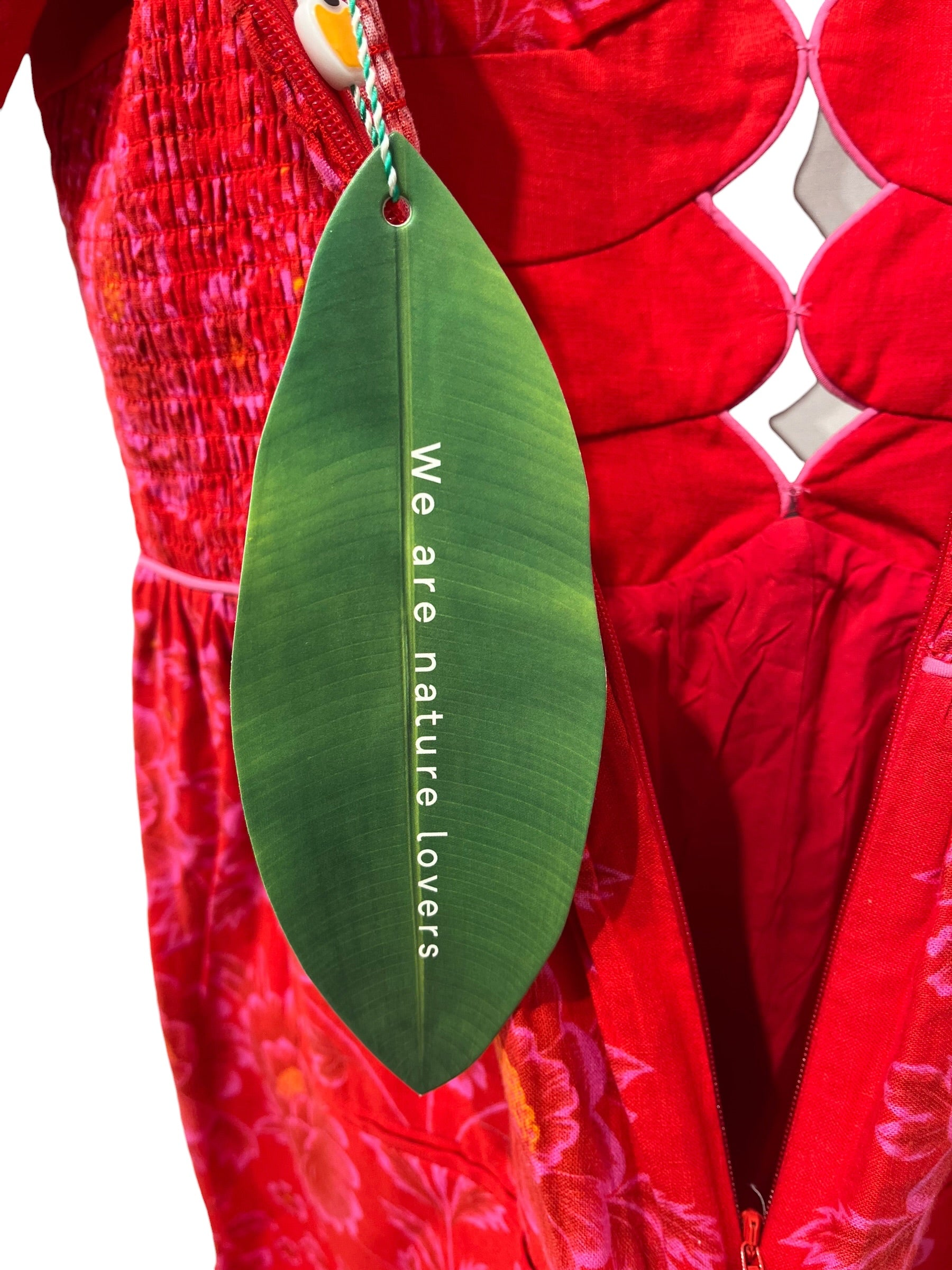 FARM Rio/Dress/S/Floral Pattern/Linen/RED/OIVIA RED CUTOUT ROMPER view 3