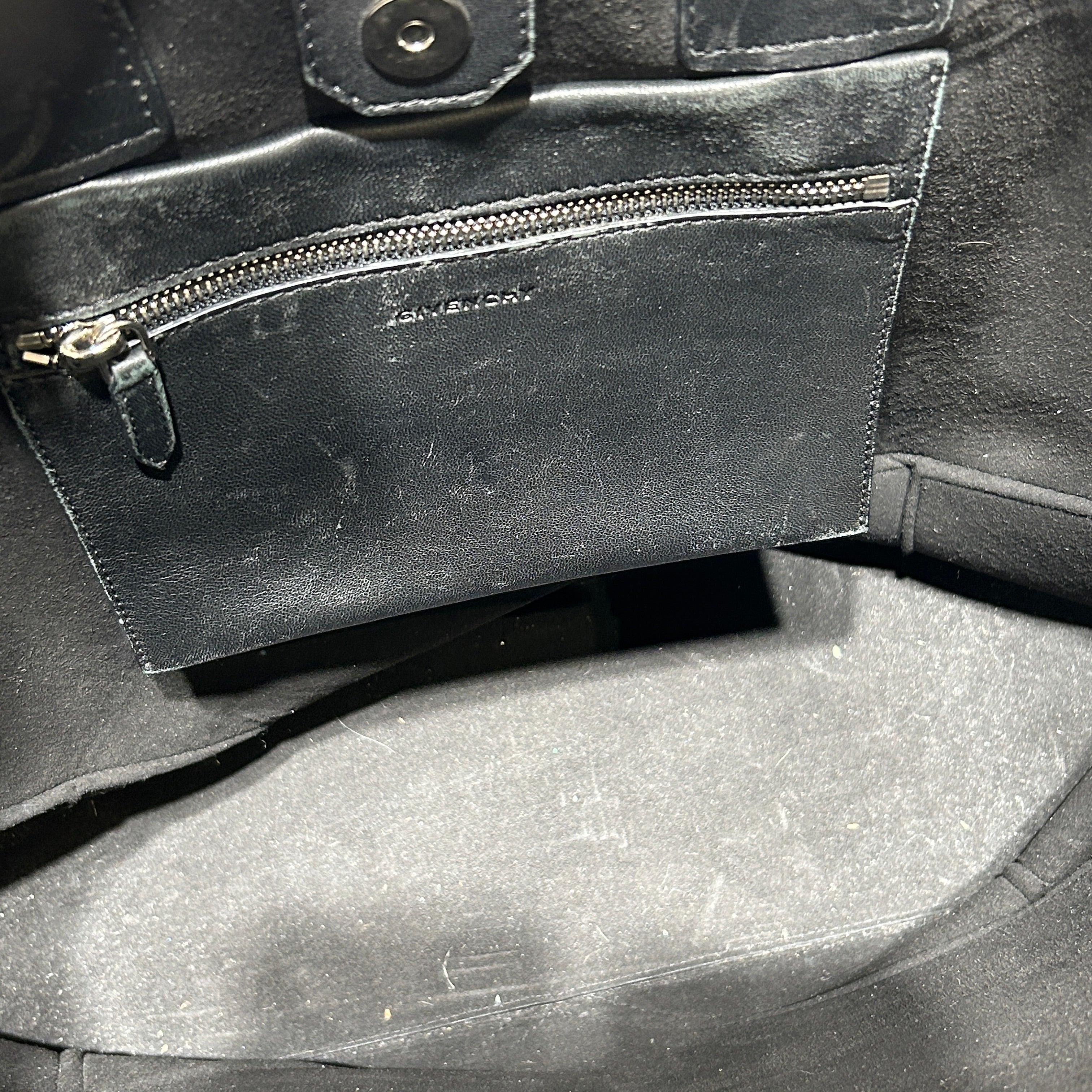 GIVENCHY/Tote Bag/Suede/BLK/SUEDE & LEATH TOTE LEATH HANDL view 4