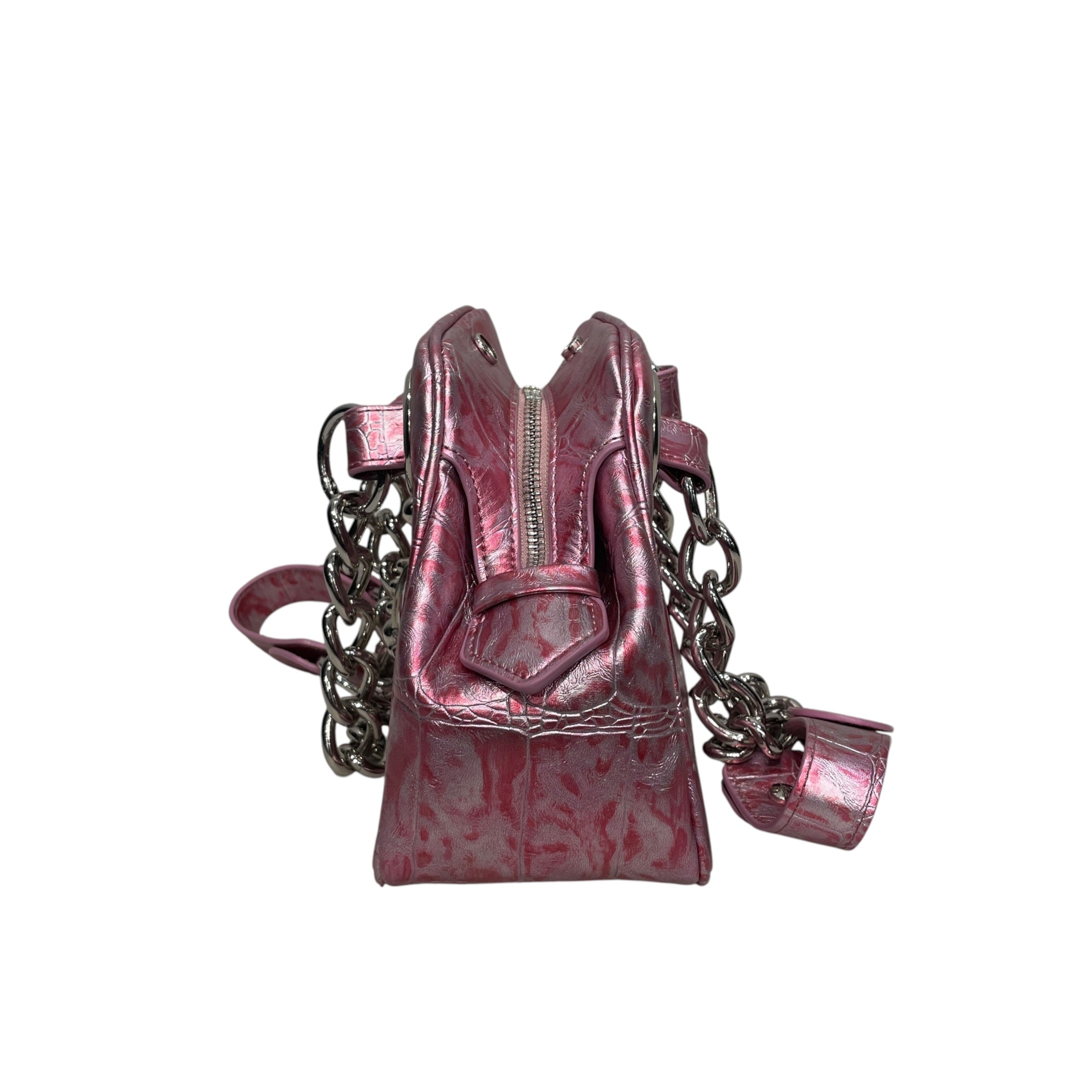 Vivienne Westwood/Bag/Faux Leather/PNK/VW YASMINE SHLDR BAG CROC LOGO view 4