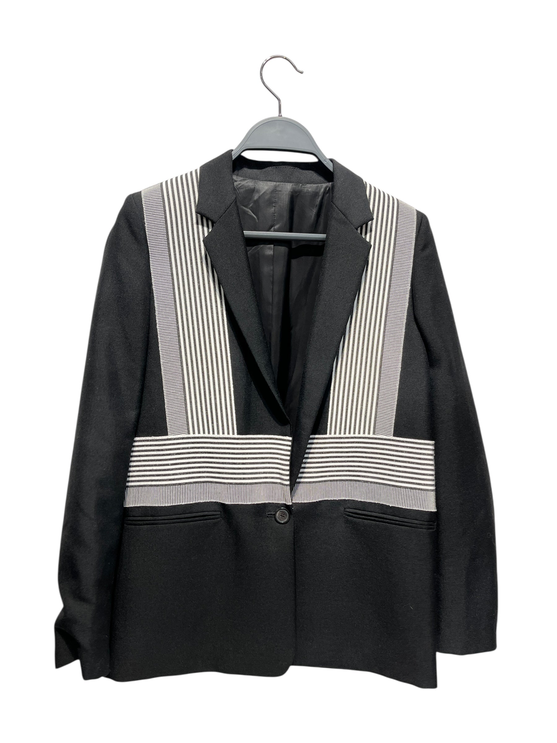 Acne Studios/Tailored Jkt/32/Stripe/Wool/BLK/WHITE STRIPES PADDED BLAZER view 1