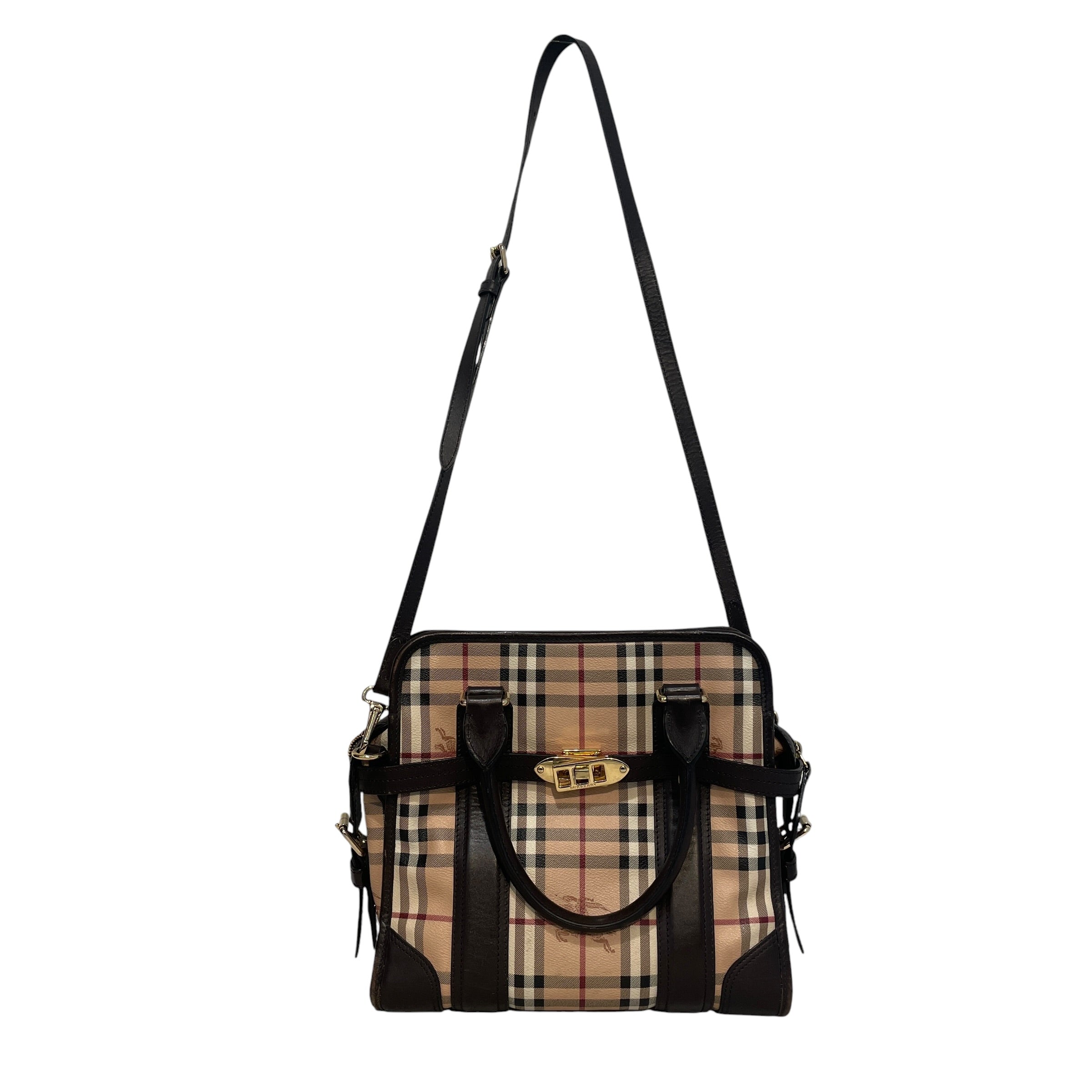 BURBERRY/Cross Body Bag/Plaid/Polyester/BRW/Haymarket Miniford Portrait view 1
