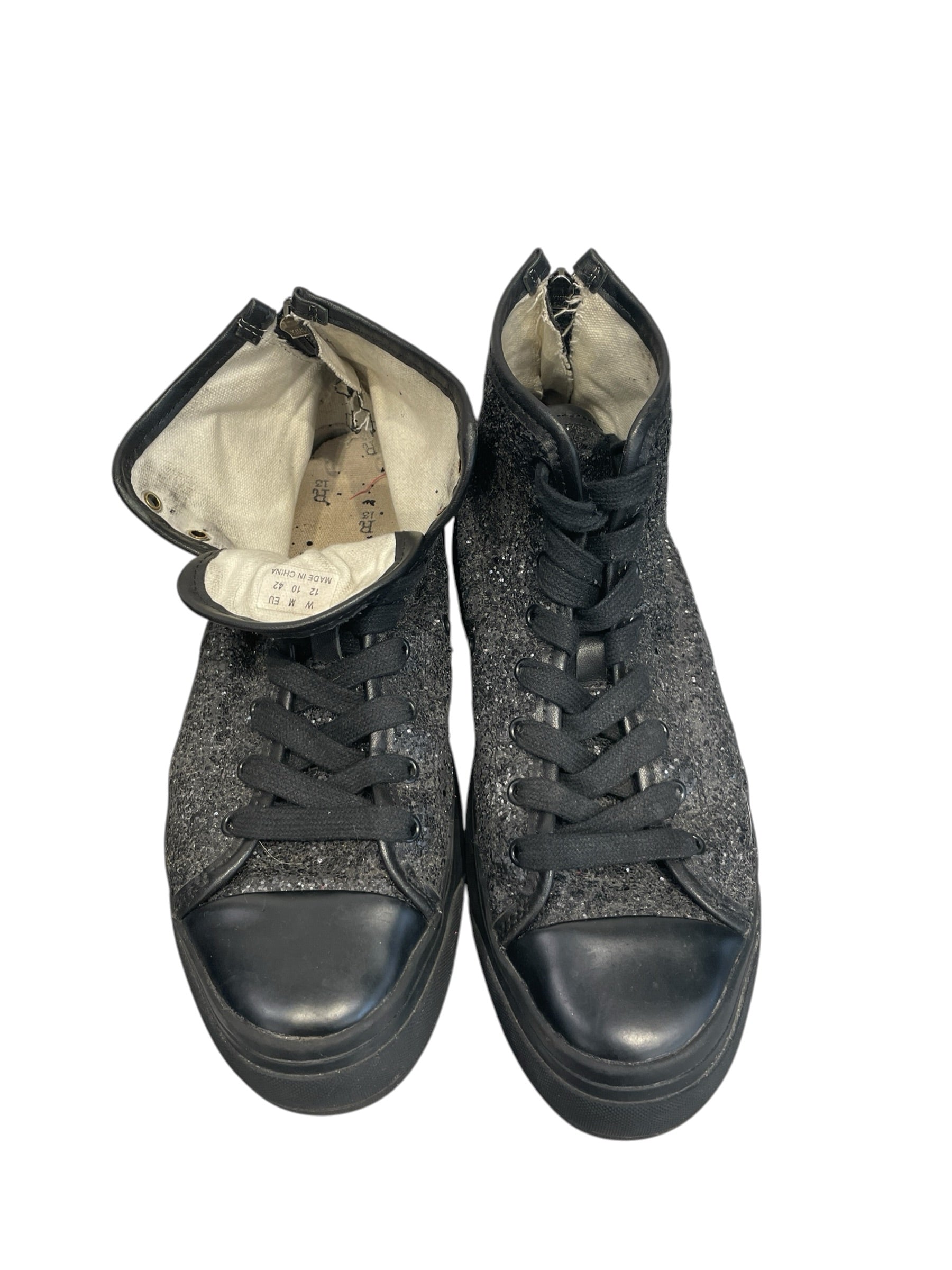 R13/Hi-Sneakers/US 10/BLK/sparkle high top view 3