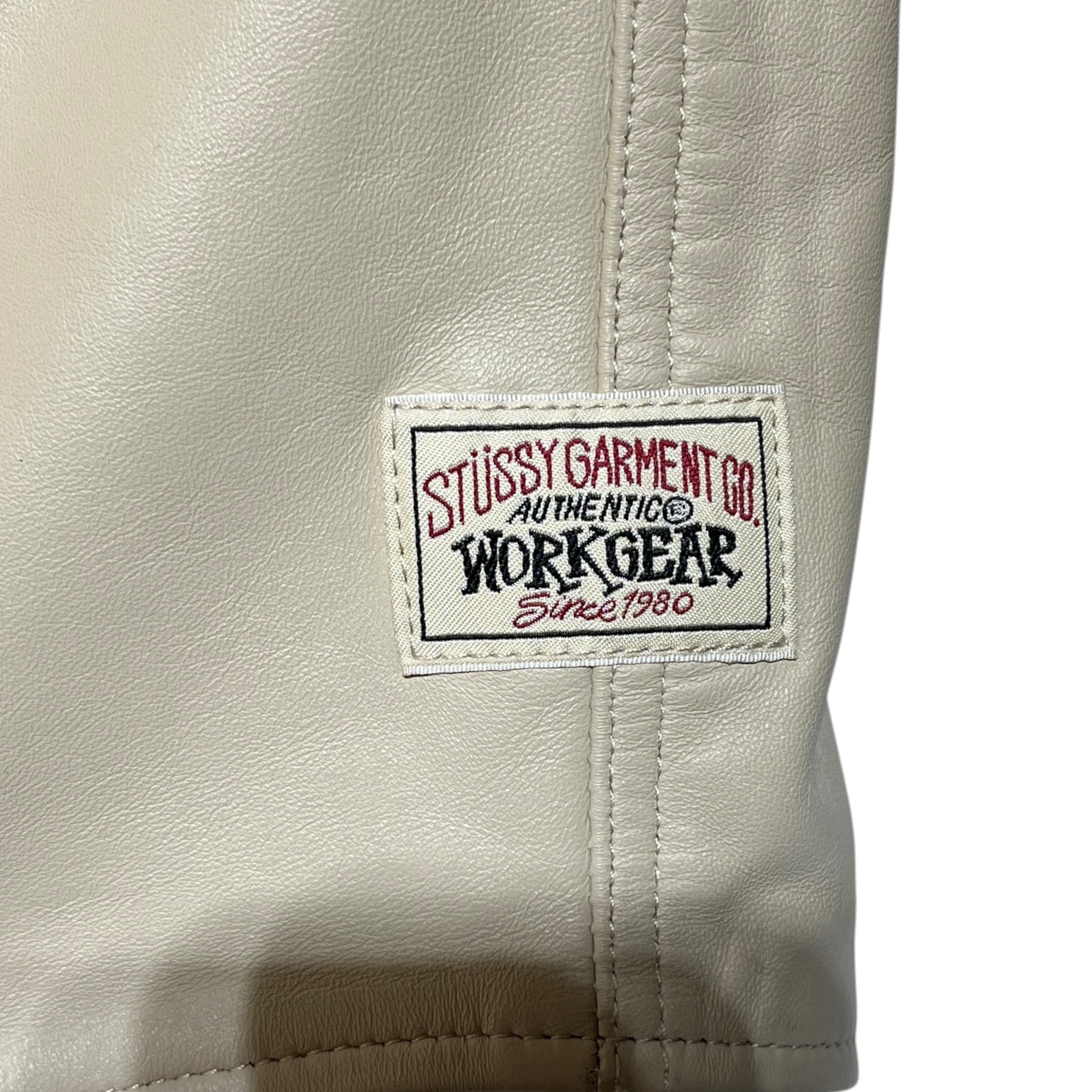 STUSSY/Leather Jkt/L/Lambskin/BEG/Leather Overshirt view 4