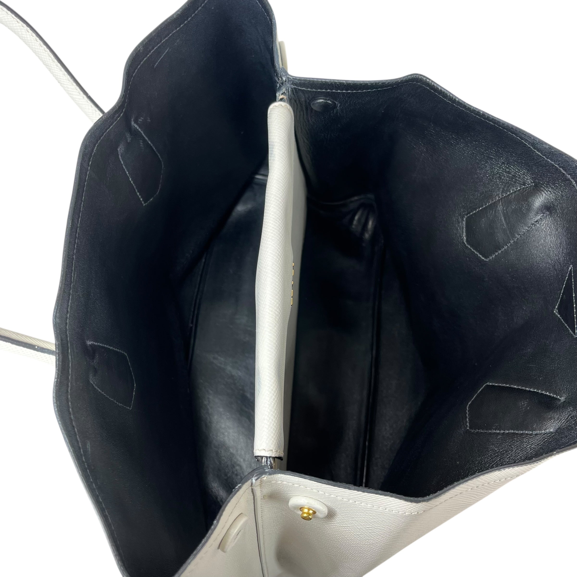 PRADA/Bag/Leather/WHT/DOUBLE HANDBAG view 4