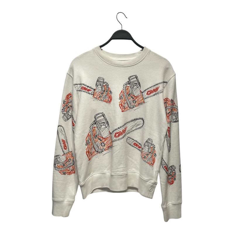 OFF-WHITE/Sweater/S/All Over Print/Cotton/WHT/CHAIN SAW
