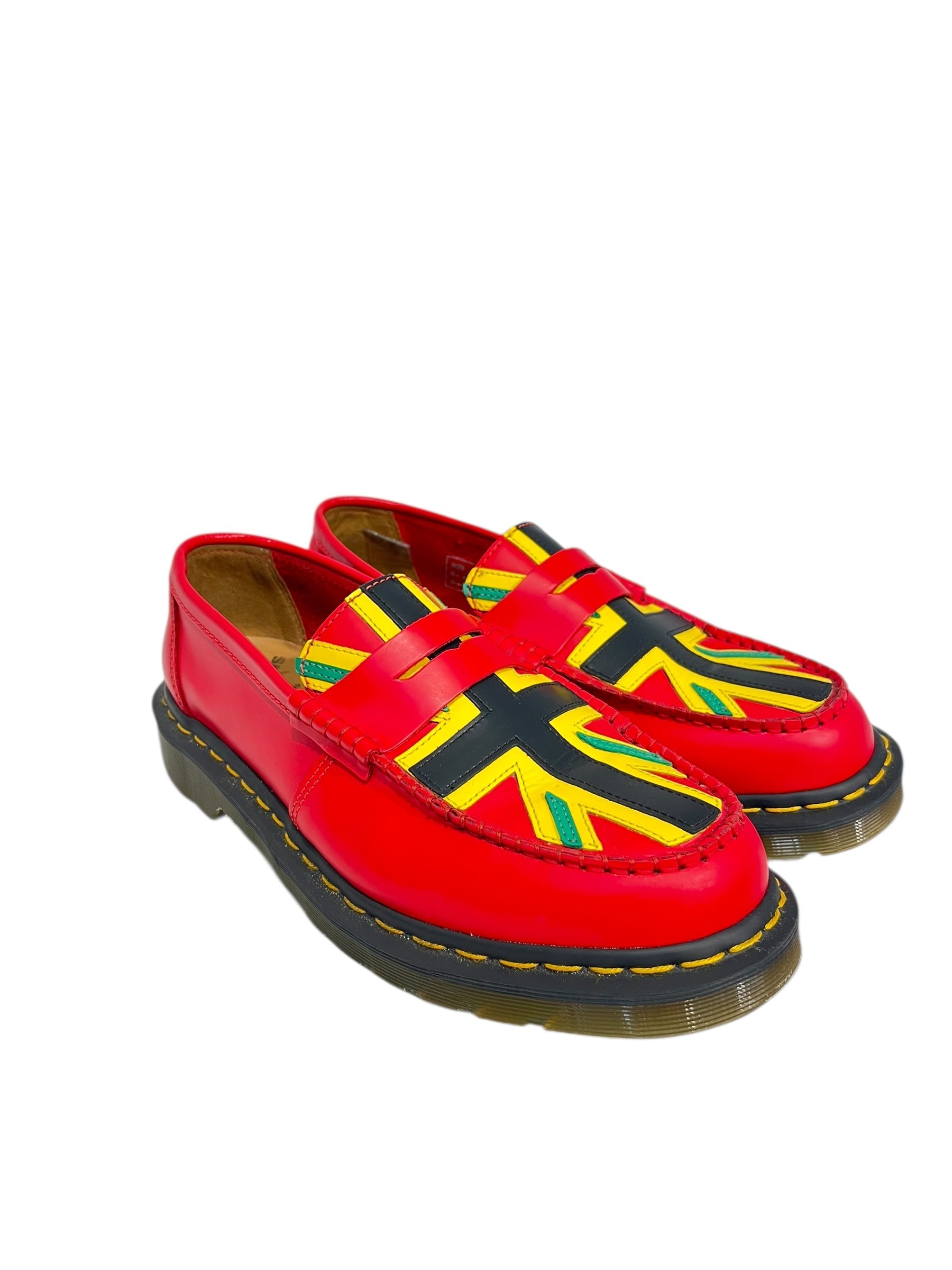 Dr.Martens/DENIM TEARS/Loafers/US 9/Leather/RED/UU80 JAMAICA COLORS view 1