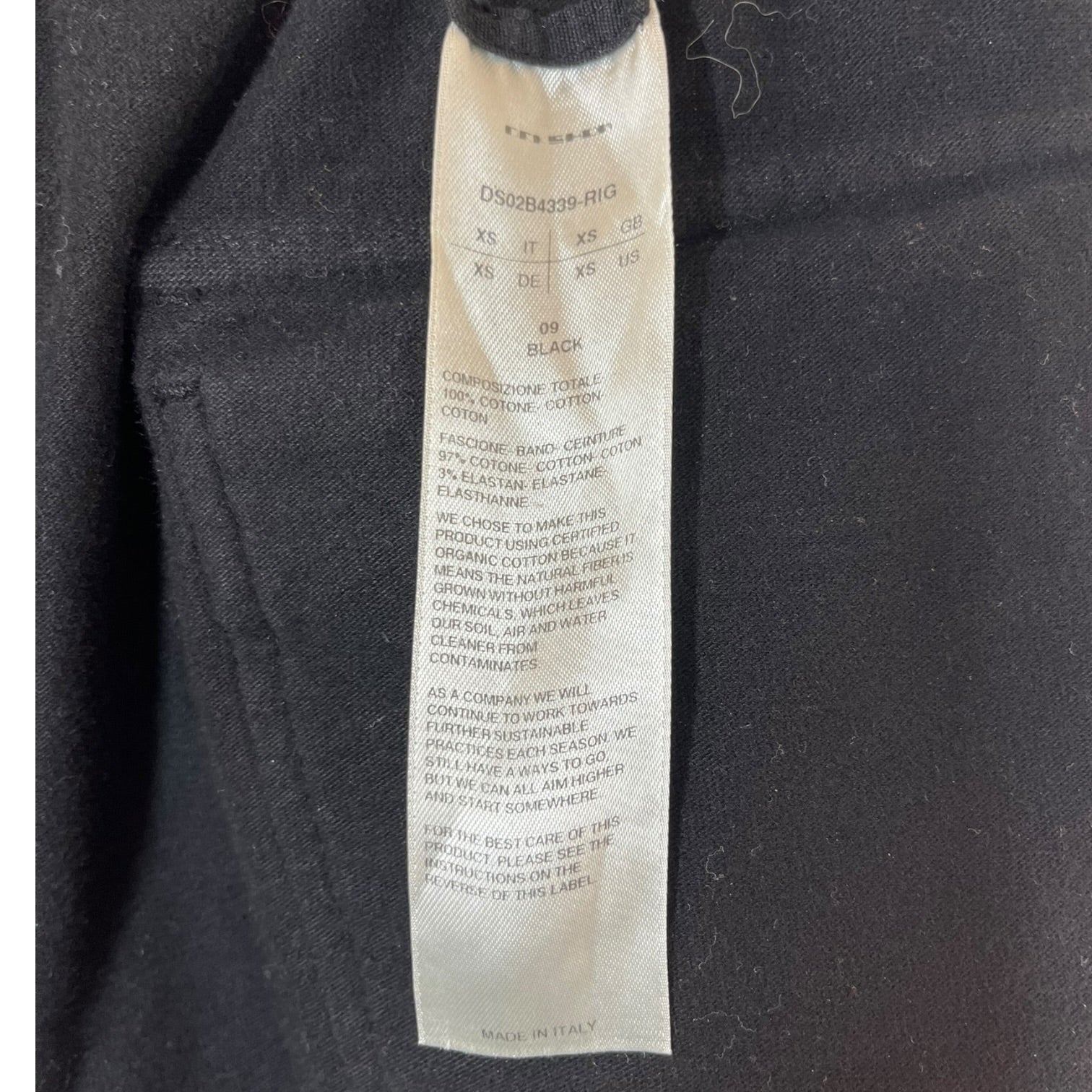 RICK OWENS DRKSHDW/Straight Pants/XS/Cotton/BLK/Mastodon Cut view 3