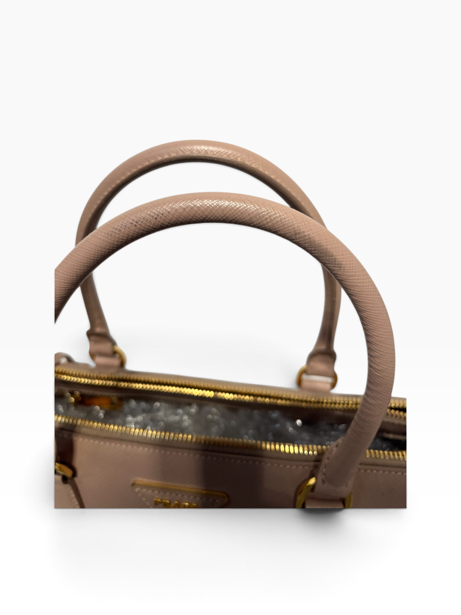 PRADA/Hand Bag/Leather/BEG/Saffian tote W/strap view 9