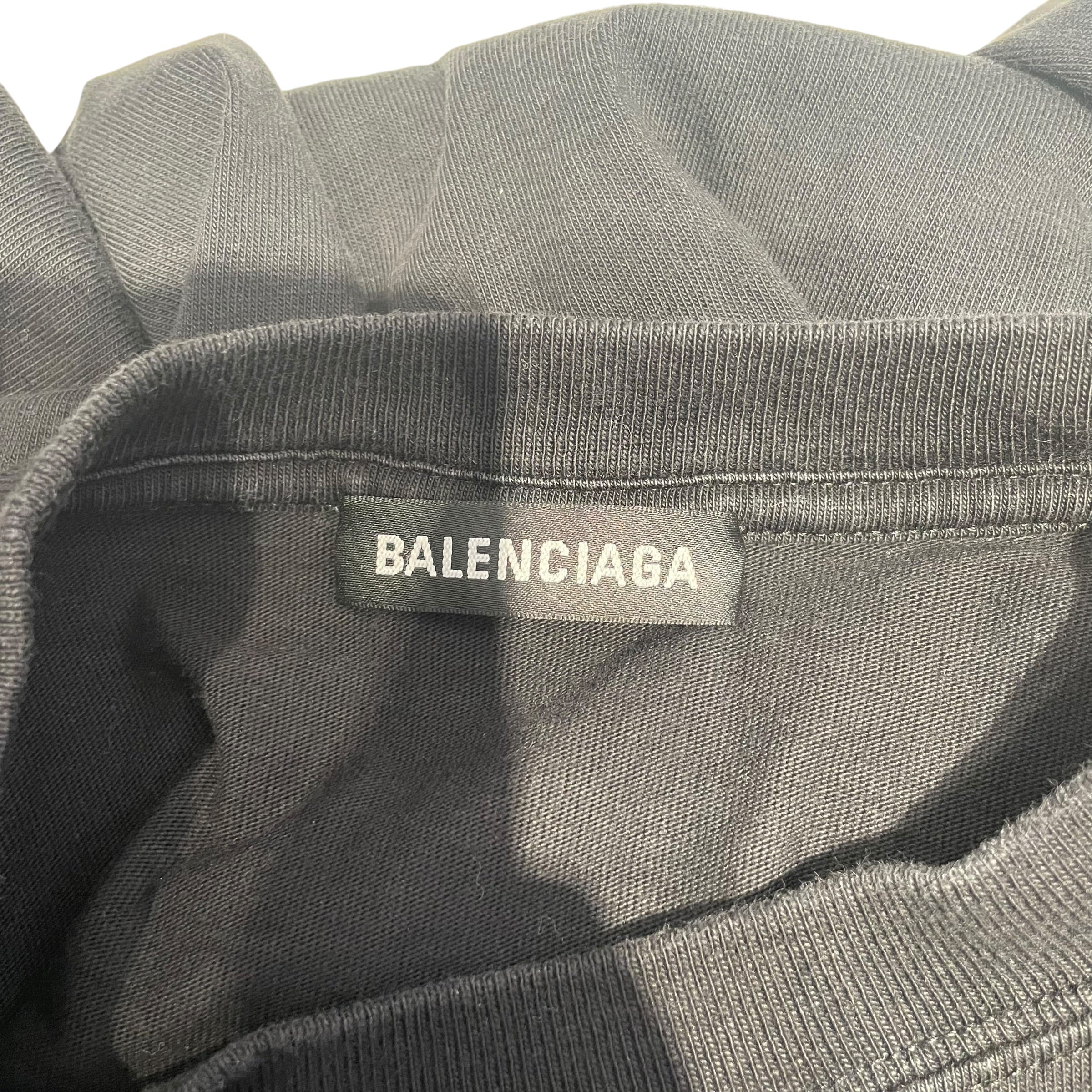 BALENCIAGA/T-Shirt/M/Cotton/BLK/Mastercard Logo view 3