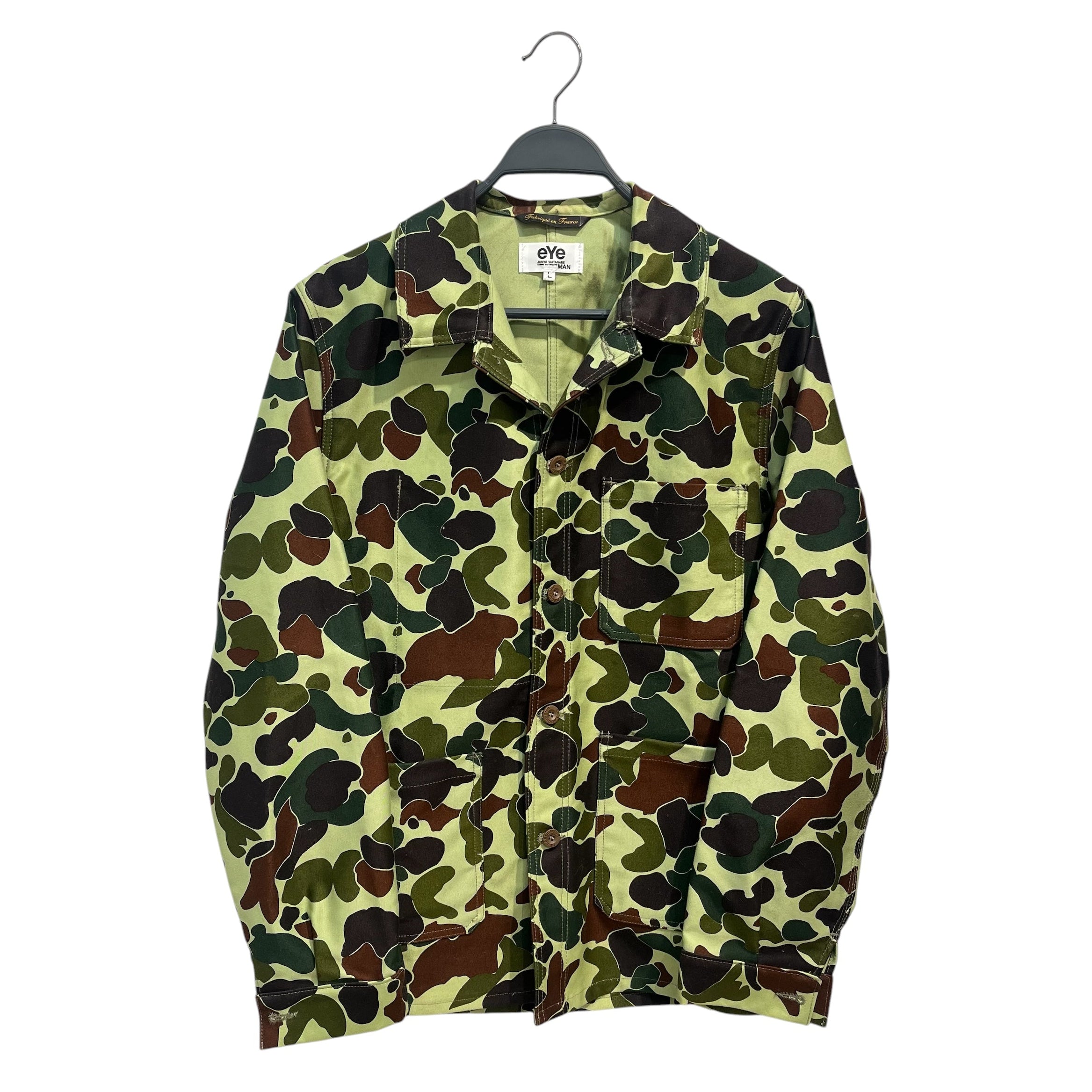 eYe COMME des GARCONS JUNYA WATANABE MAN/Tailored Jkt/L/Cotton/GRN/Camouflage/OIL ON SLEEVE view 1