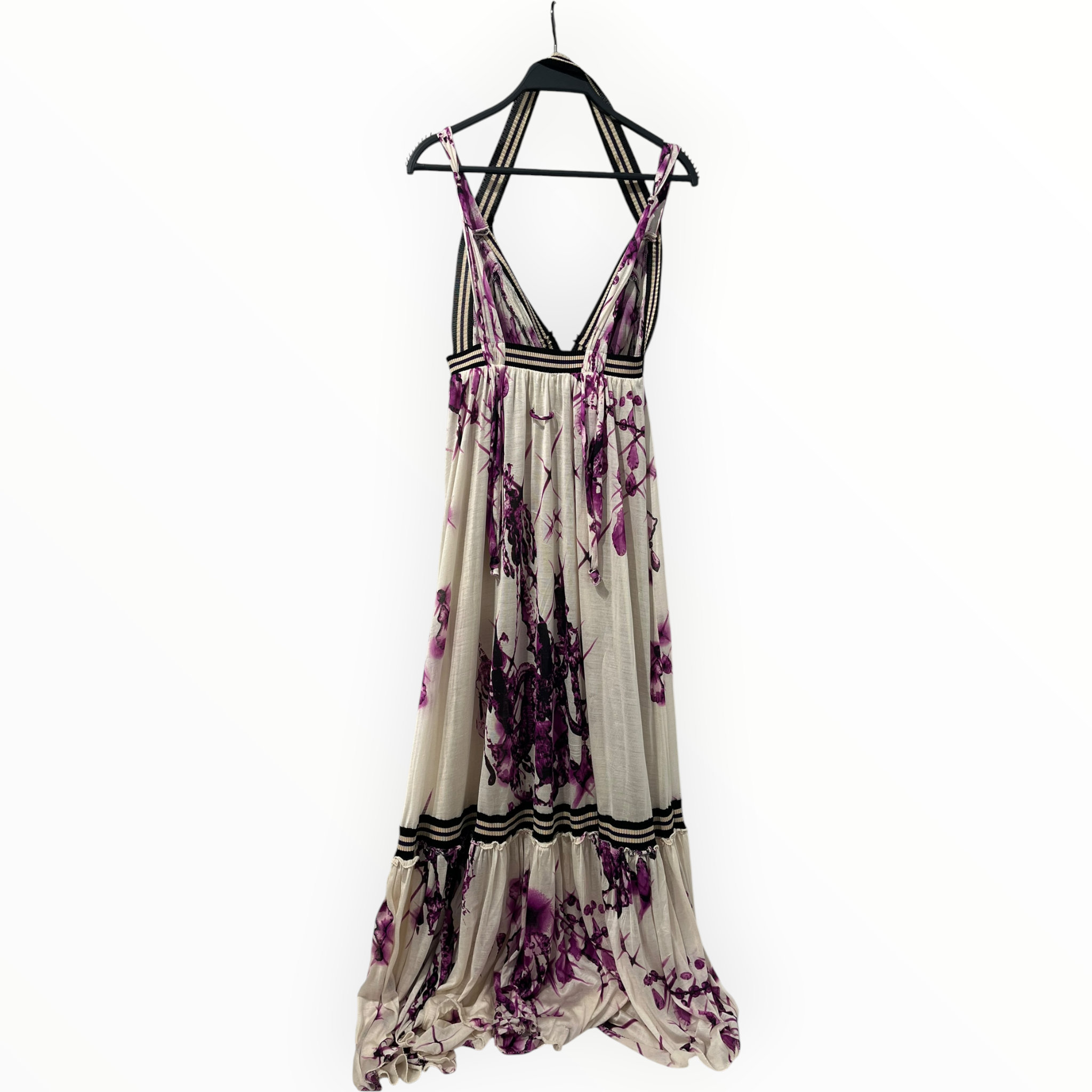 Jean Paul Gaultier/Camisole Dress/XL/All Over Print/Silk/PPL/Maxi Length/SEQUIN CHEST/ HALTER NECK view 2