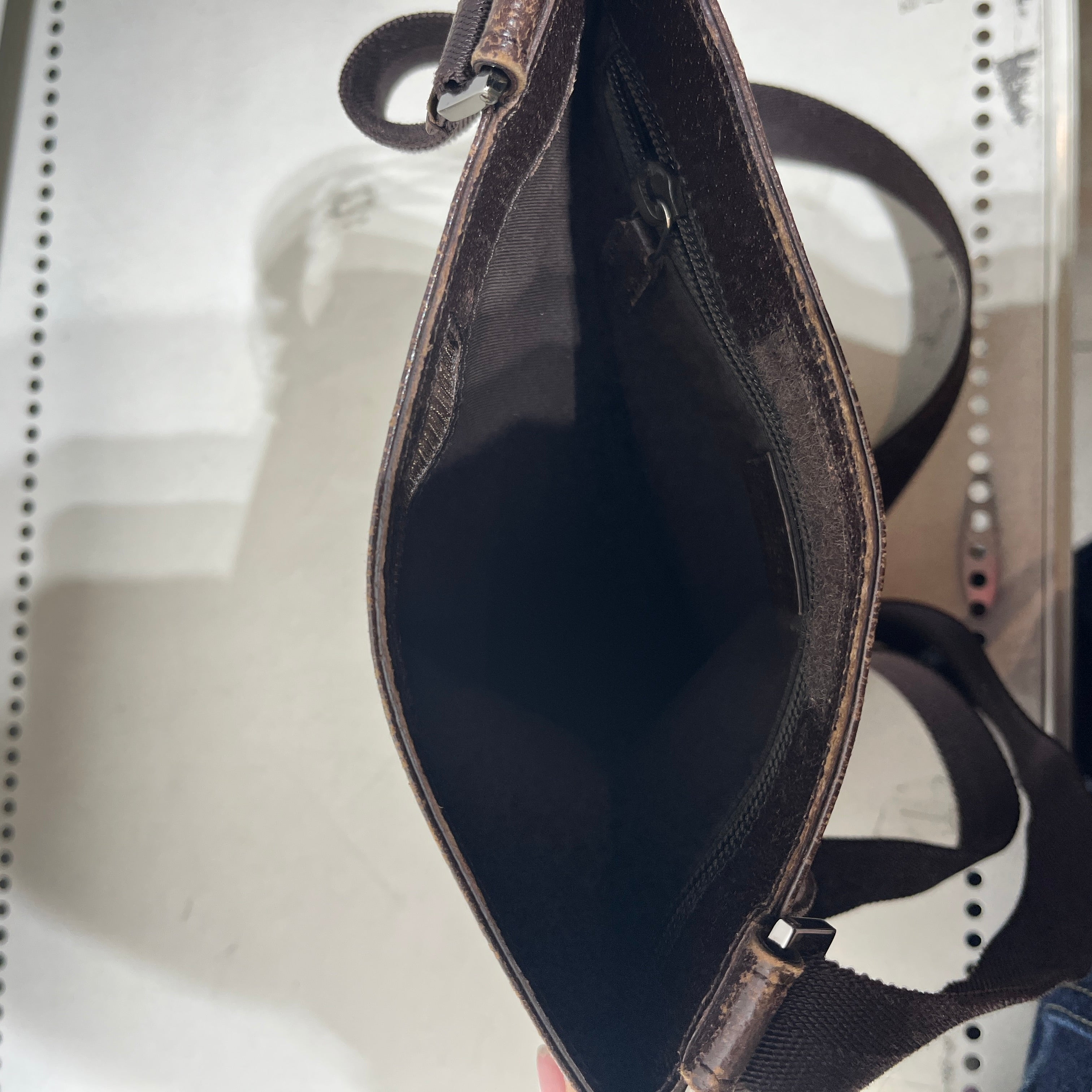 GUCCI/Cross Body Bag/Monogram/Cotton/BRW/VINTAGE CROSSBODY view 3