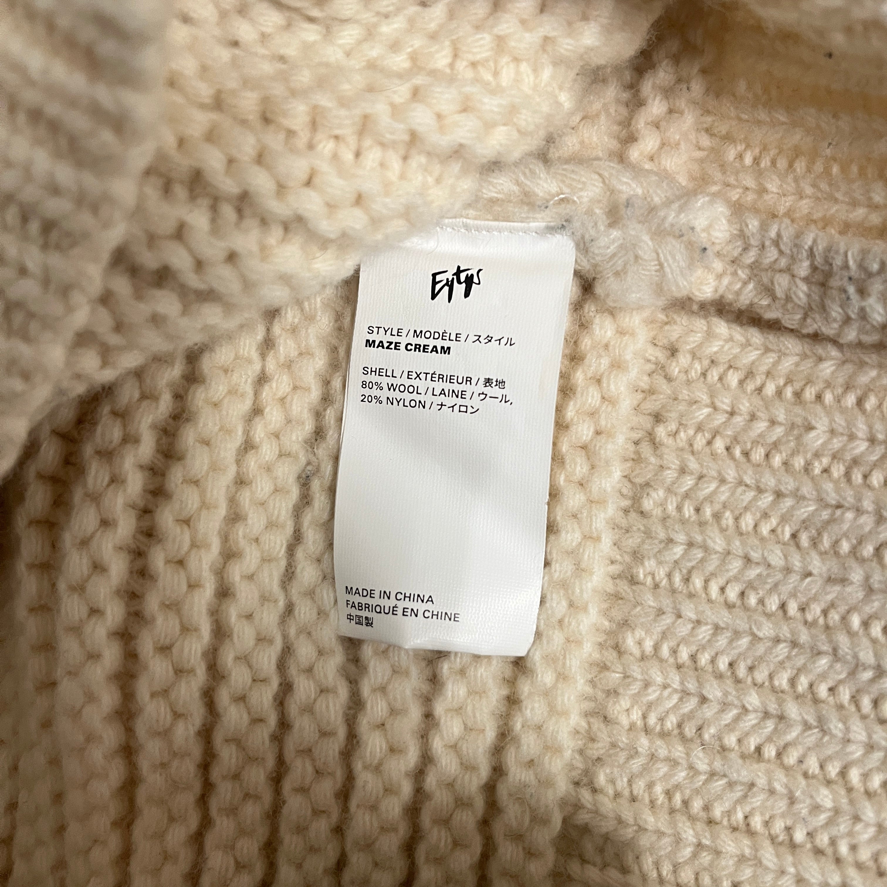 EYTYS/Heavy Sweater/M/Cotton/WHT/Oversize/HEAVY KNIT SWEATER view 4