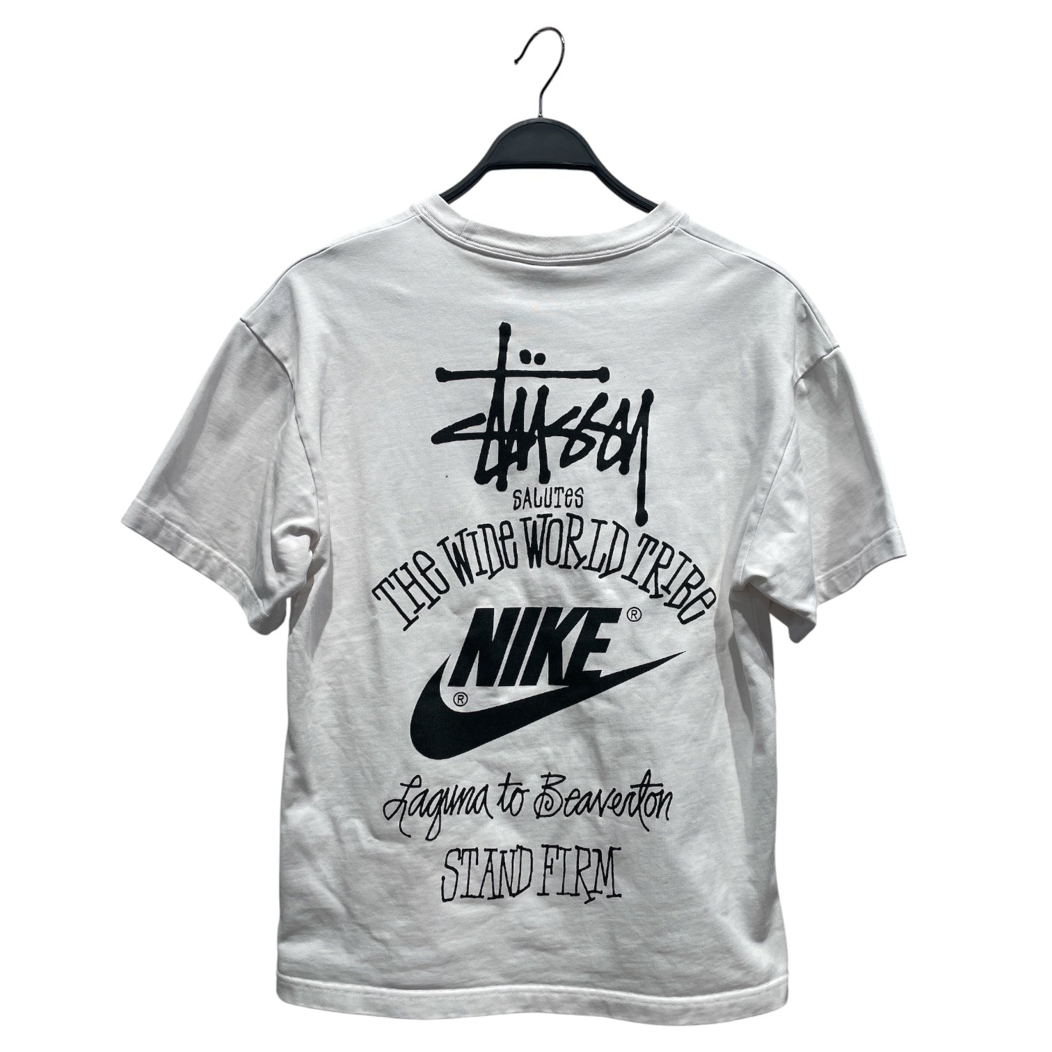 STUSSY/NIKE/T-Shirt/S/Cotton/WHT/TRIBE BACK PRINT view 2