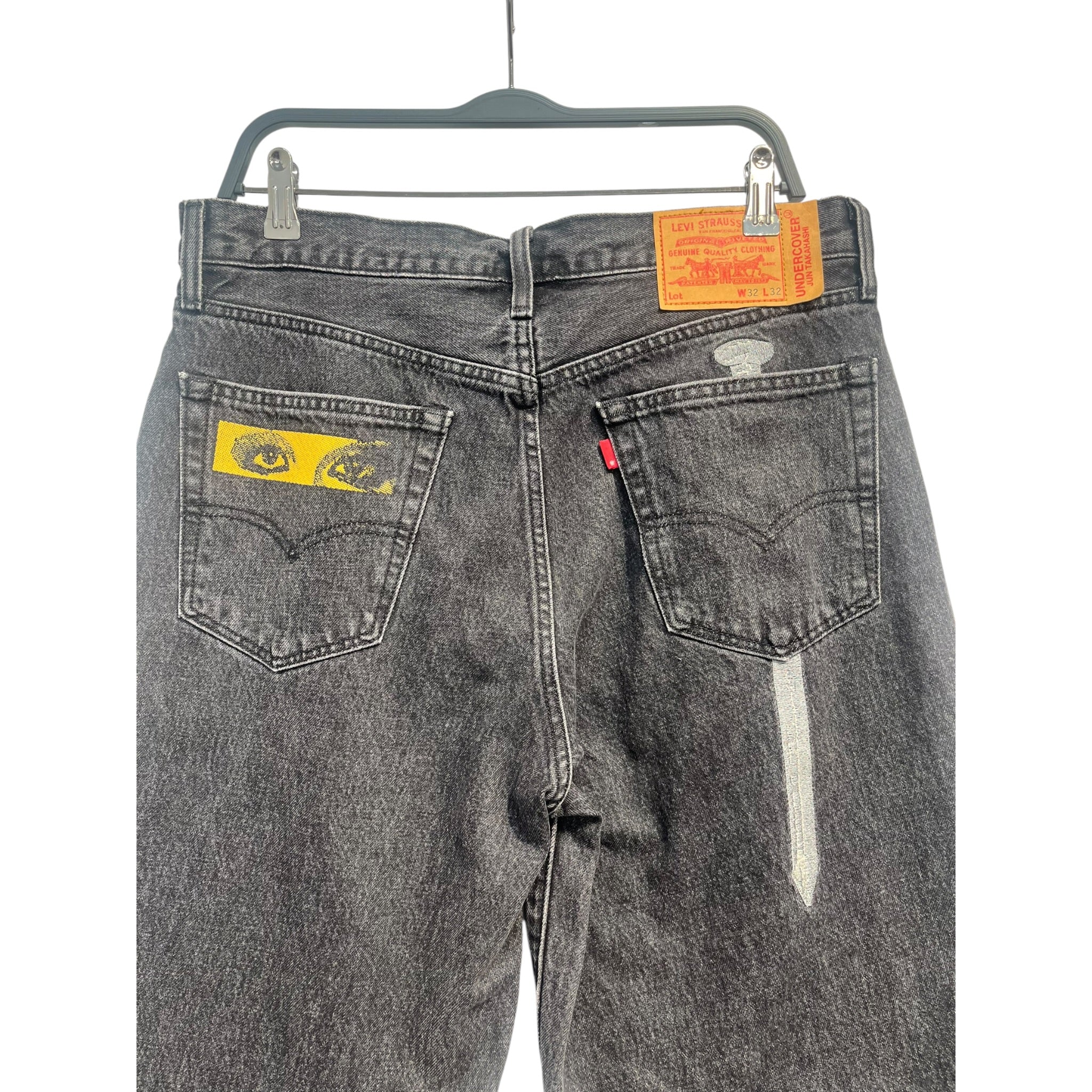 UNDERCOVER/Levi's/Pants/32/Cotton/GRY/Graphic/LIGHT DARNESS NAIL EYES view 3