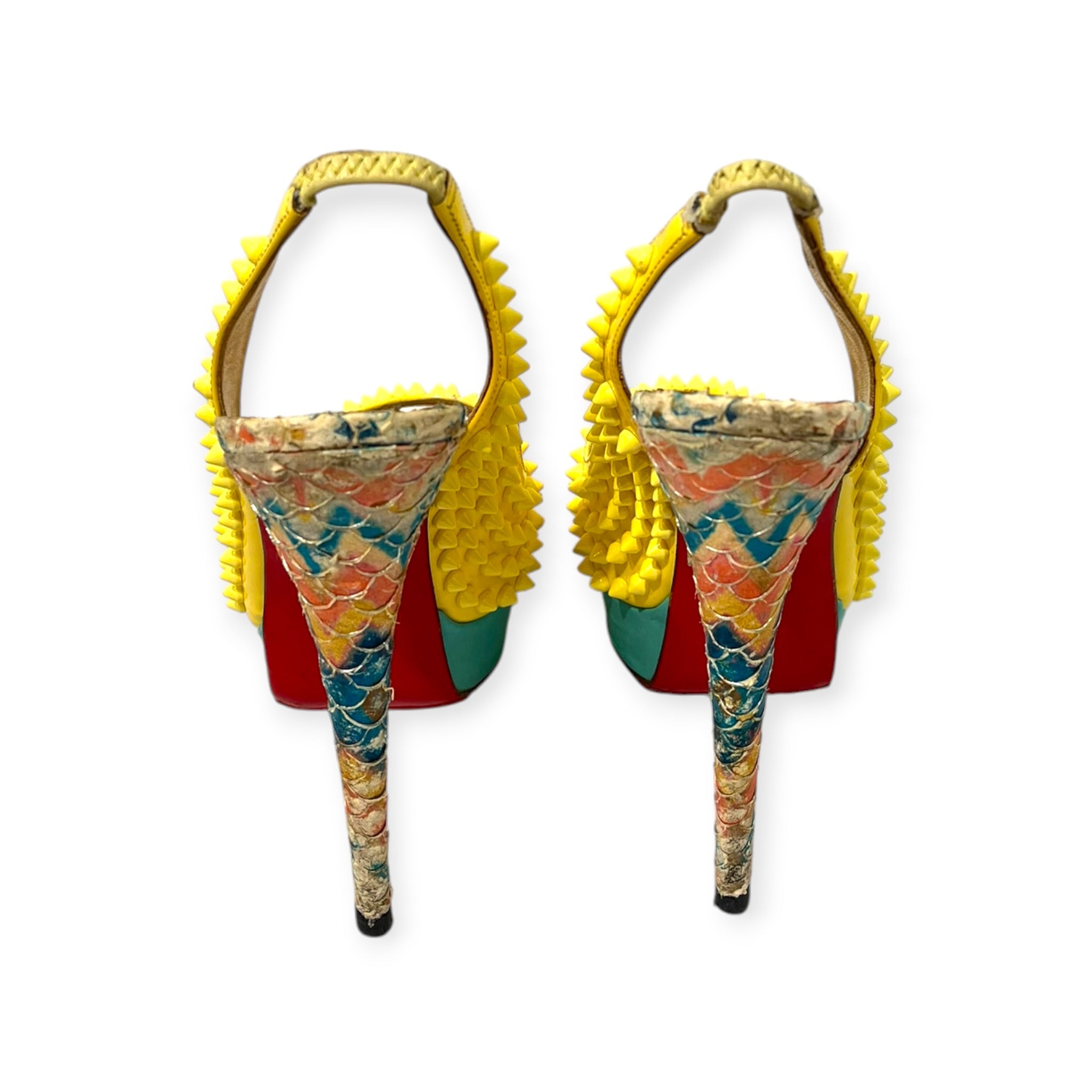 Christian Louboutin/Heels/EU 36/YEL/SPIKE ACCENT FISHSCALE PUMPS view 3