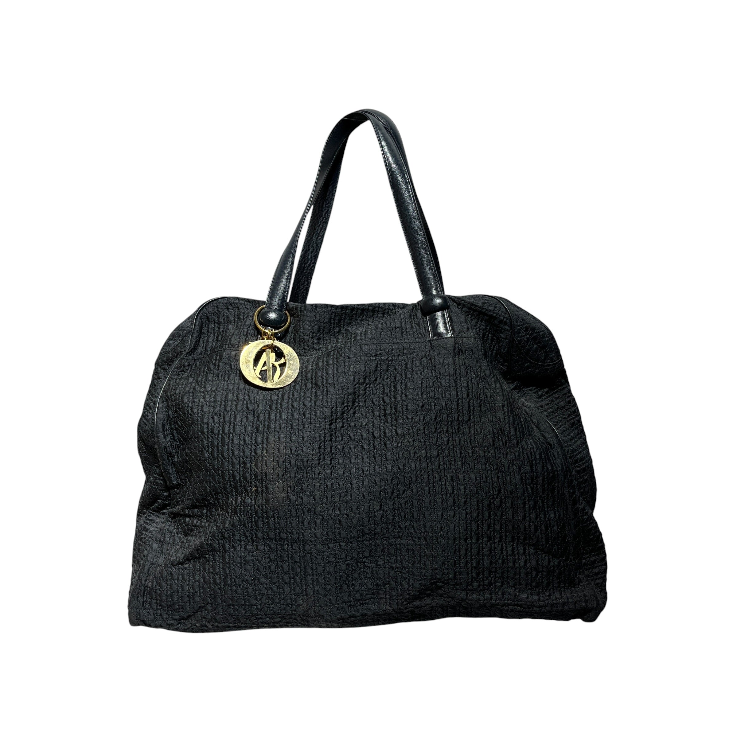 Christian Dior/Bag/Polyester/BLK/duffle bag gold hardware view 1