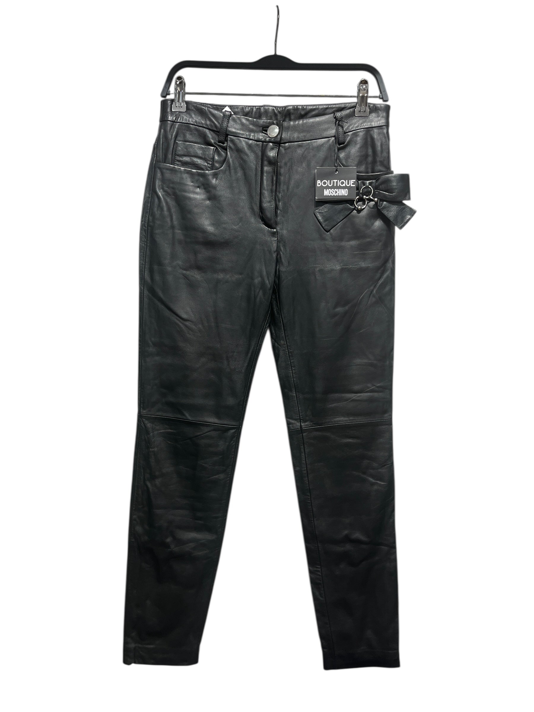 MOSCHINO/Bottoms/40/Leather/BLK/bow with piercings view 1