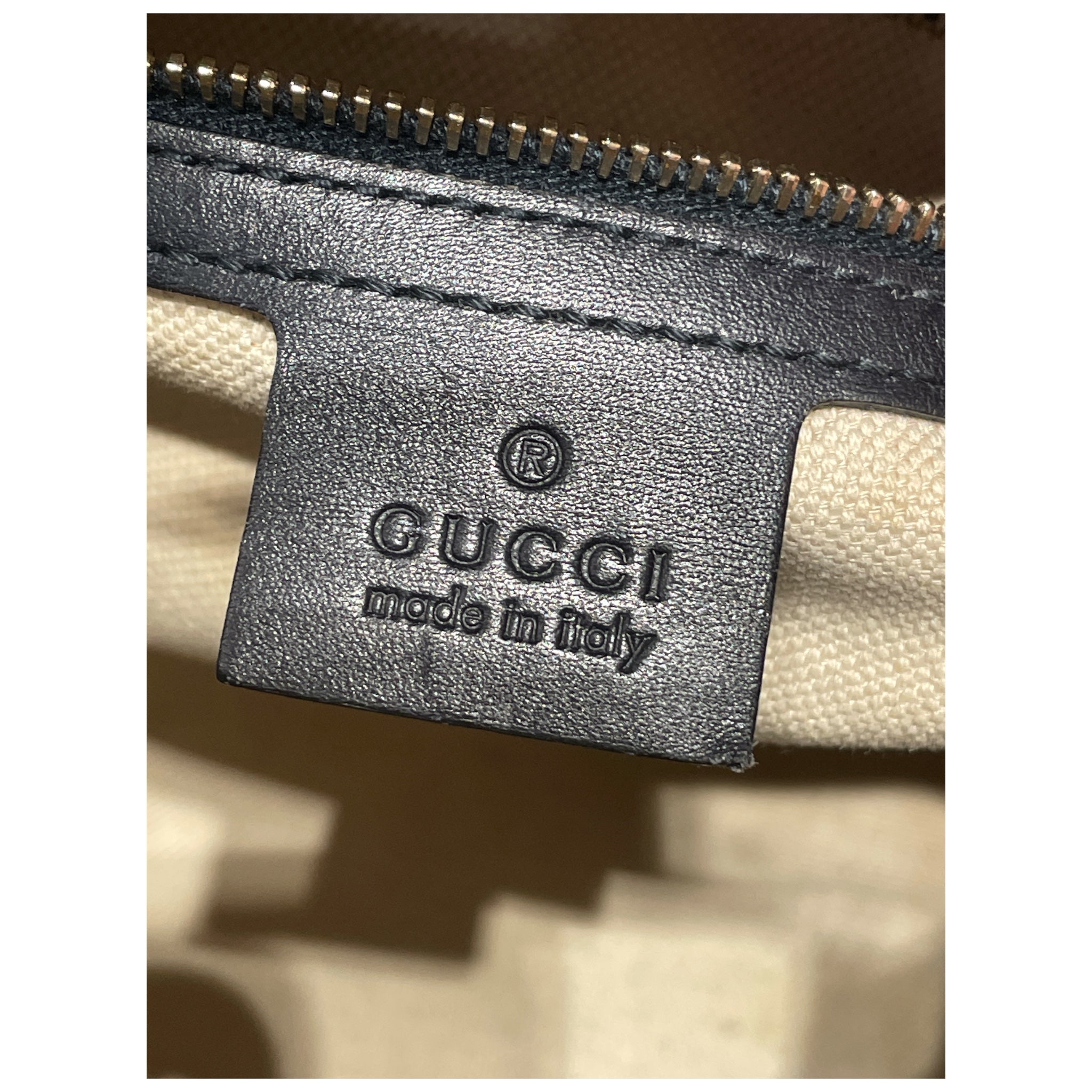 GUCCI/Boston Bag/Monogram/NVY/red navy boston bag view 4