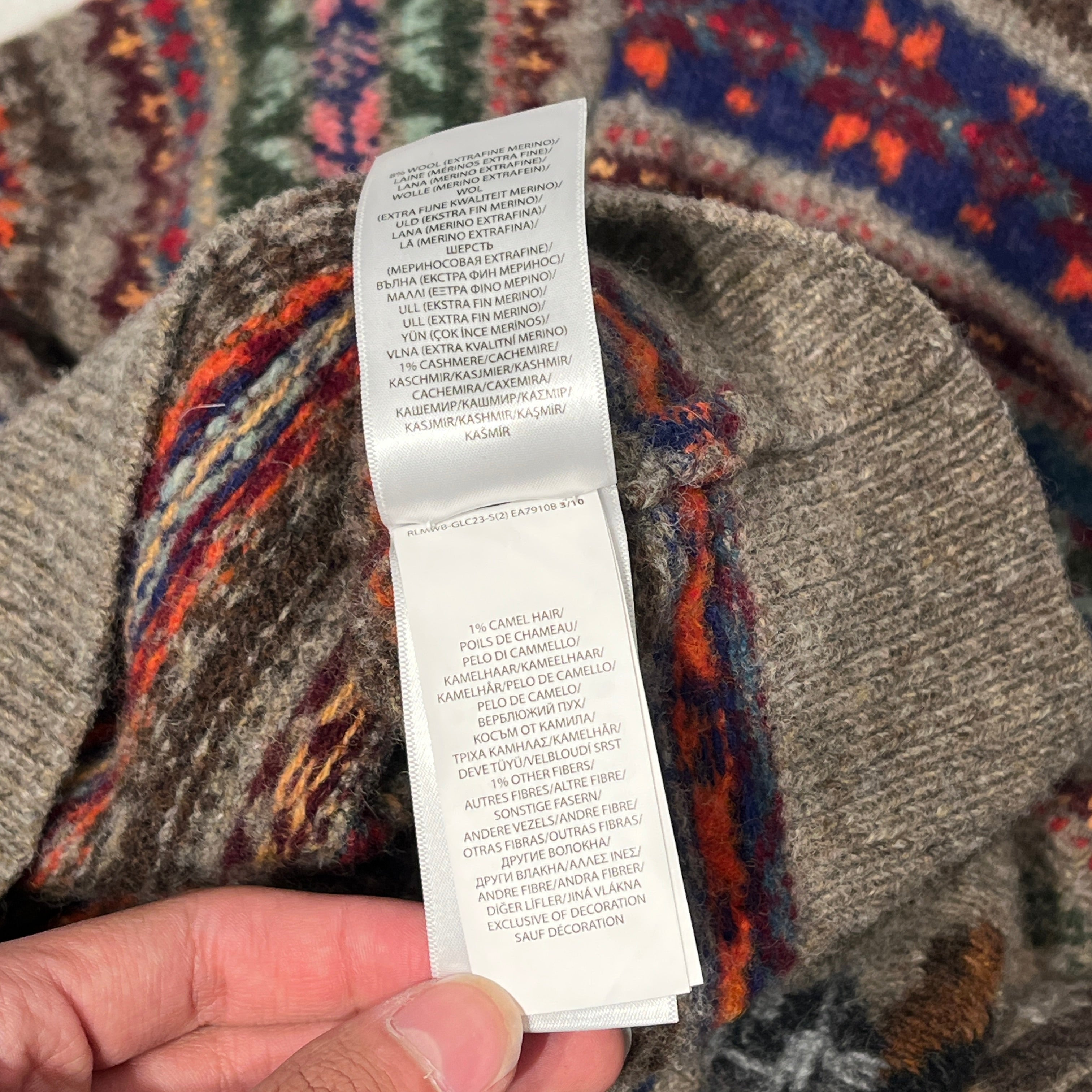 POLO RALPH LAUREN/Sweater/XXL/Wool/GRY/polo bear dappered (lil hole) view 5