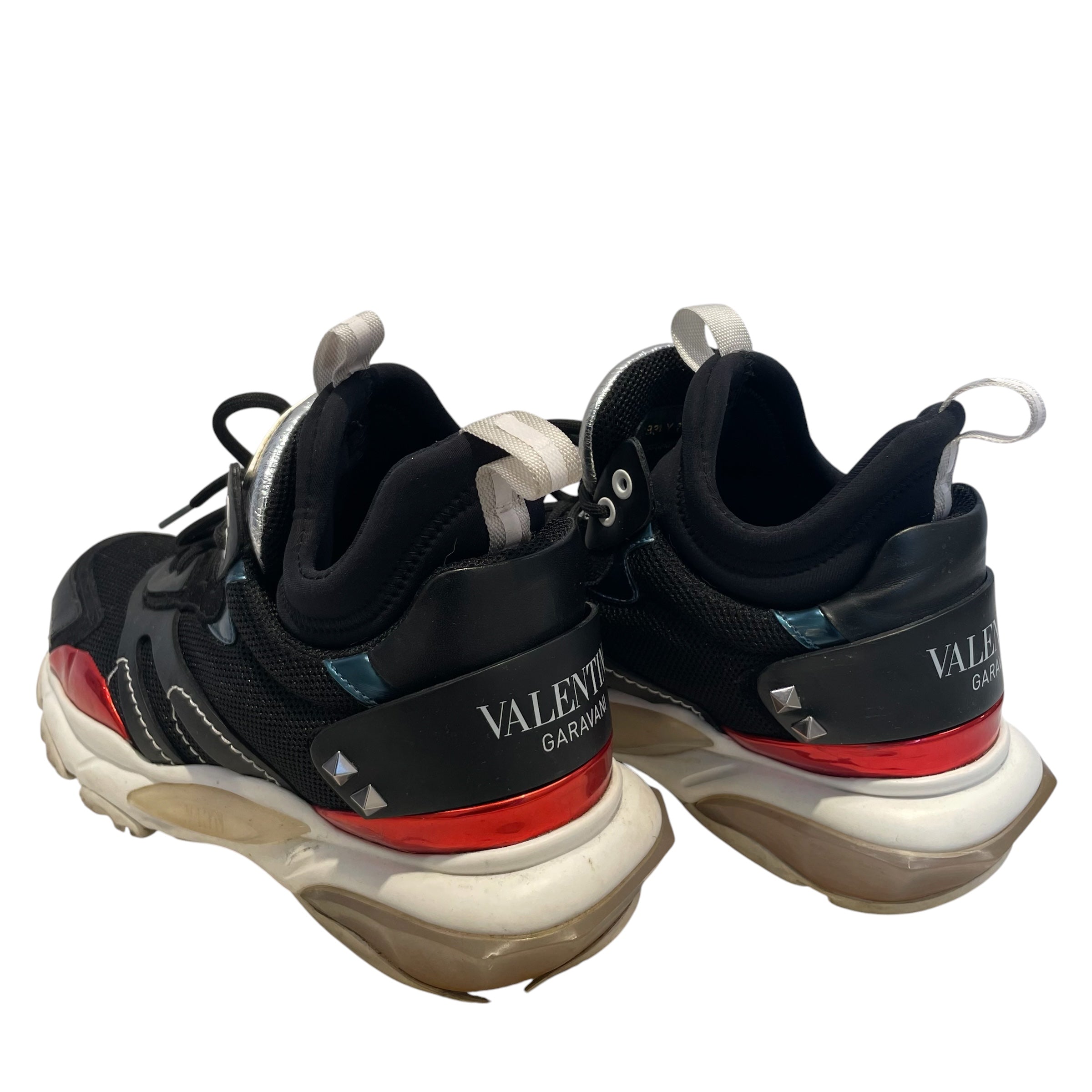 VALENTINO/Hi-Sneakers/EU 40/Cotton/BLK/bounce/stud on heels view 2