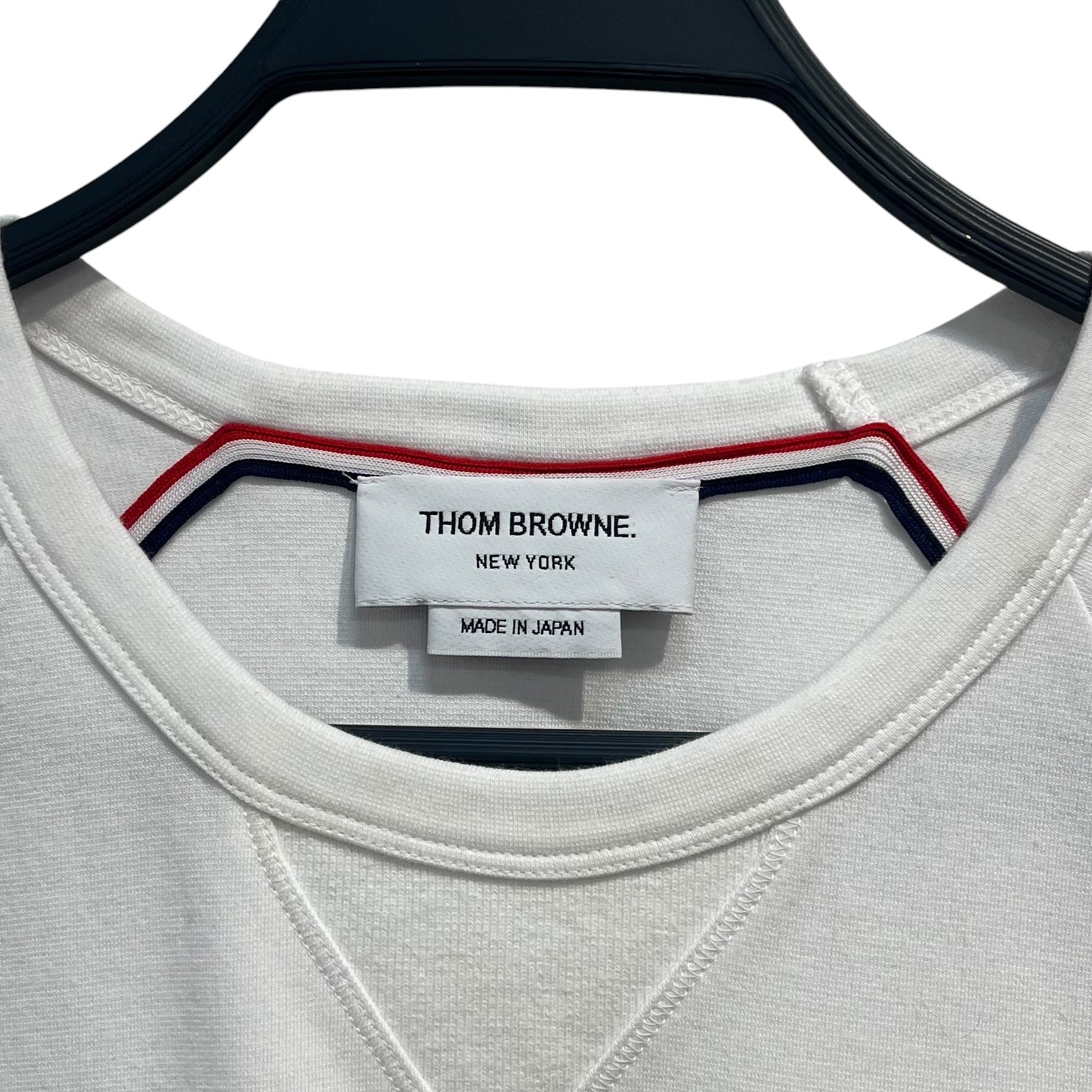 THOM BROWNE. NEW YORK/Tank Top/2/Cotton/WHT/STRIPE SIDE BUTTONS view 2