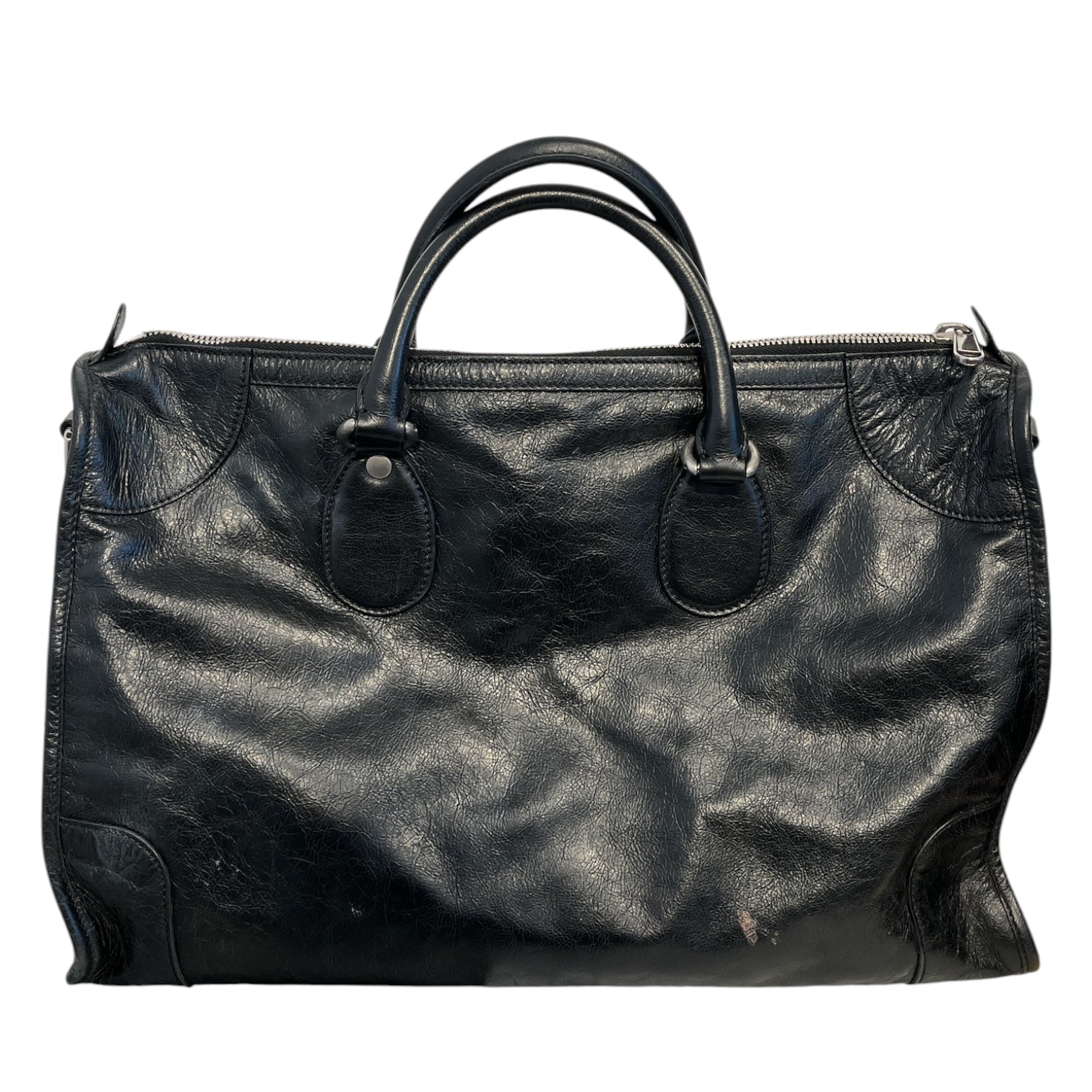GUCCI/Bag/Leather/BLK/leather duffle view 2