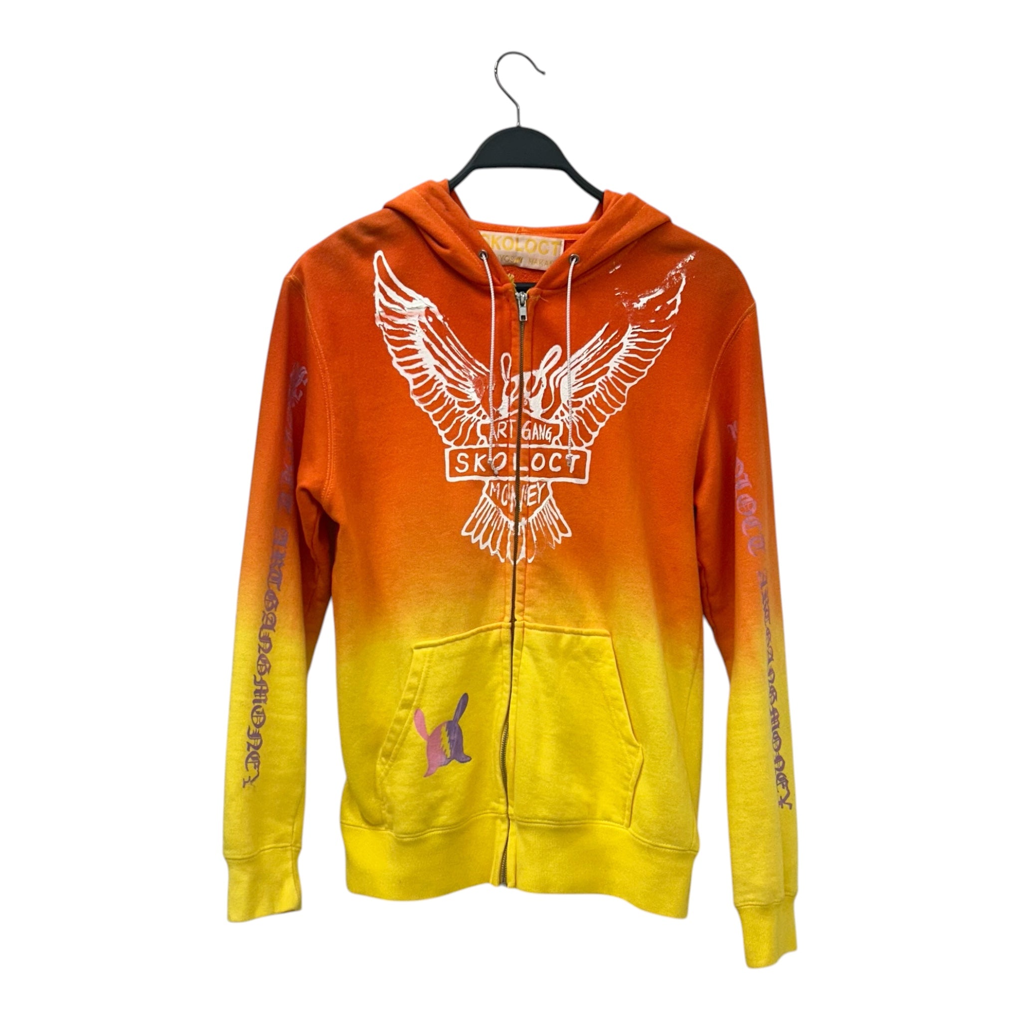 SKOLOCT/Zip Up Hoodie/M/Graphic/Cotton/ORN/Art Gang Hoodie view 1