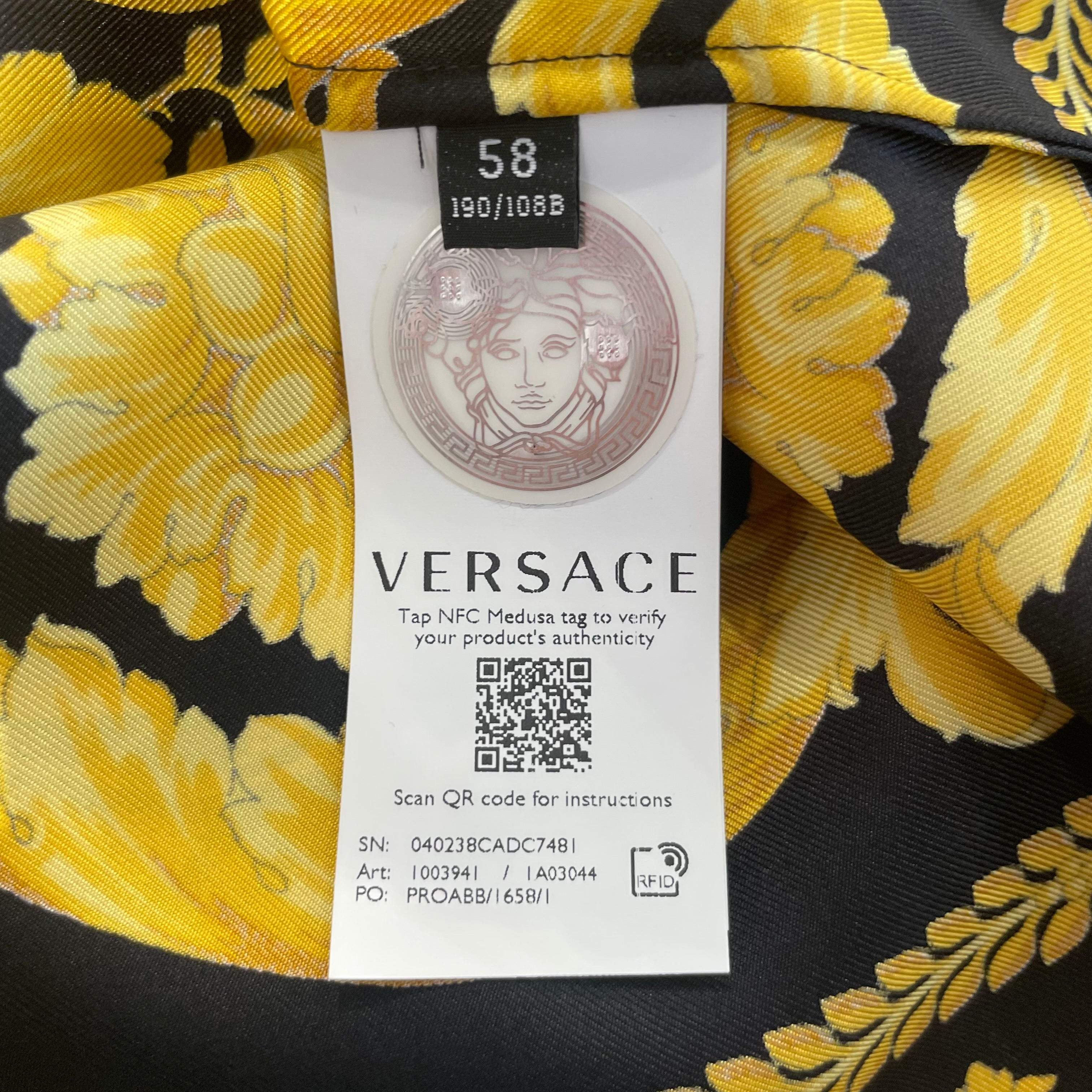 GIANNI VERSACE/Polo Shirt/58/Silk/GLD/All Over Print/BAROCCO SILK view 3