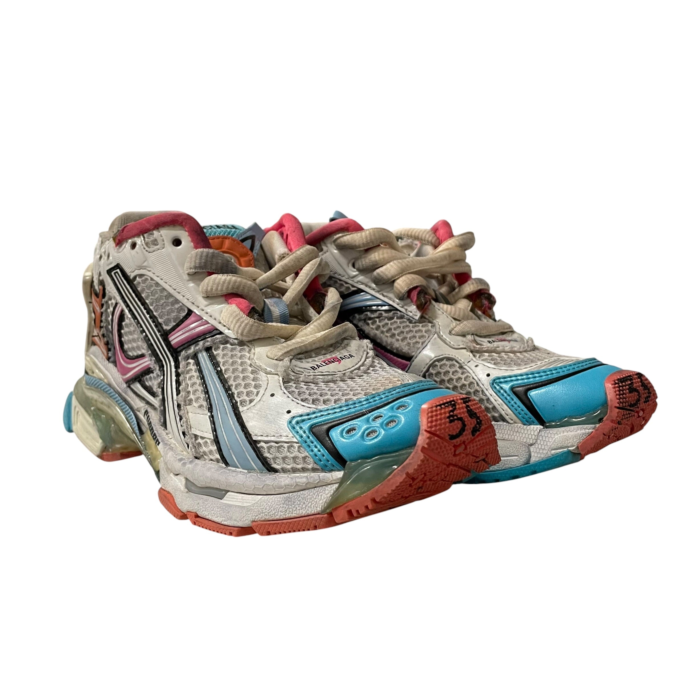 BALENCIAGA/Low-Sneakers/EU 35/MLT/RUNER BLUE/ORANGE SOLE view 1