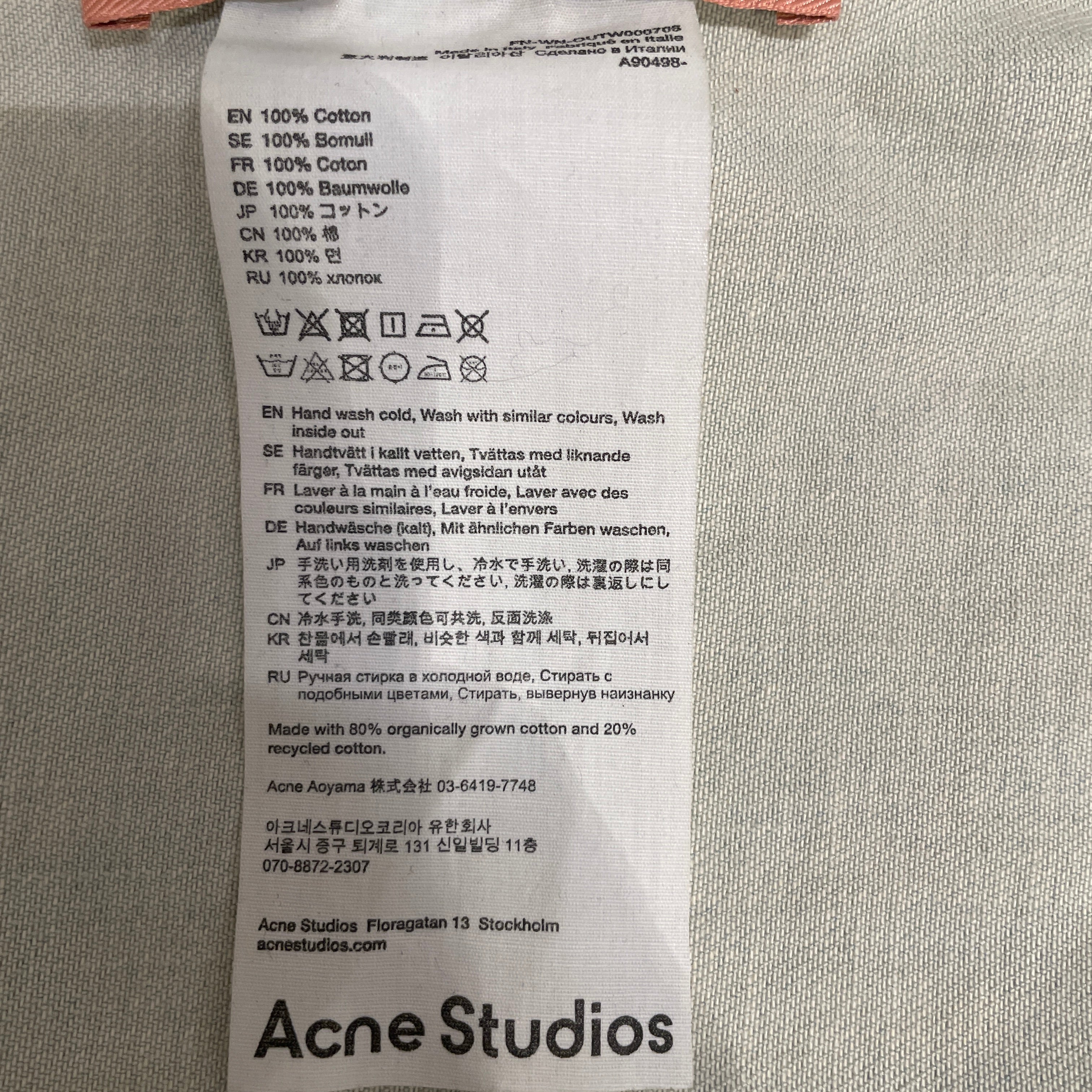 Acne Studios/Denim Jkt/42/Denim/IDG/LIGHTWASH BUTTON UP view 4