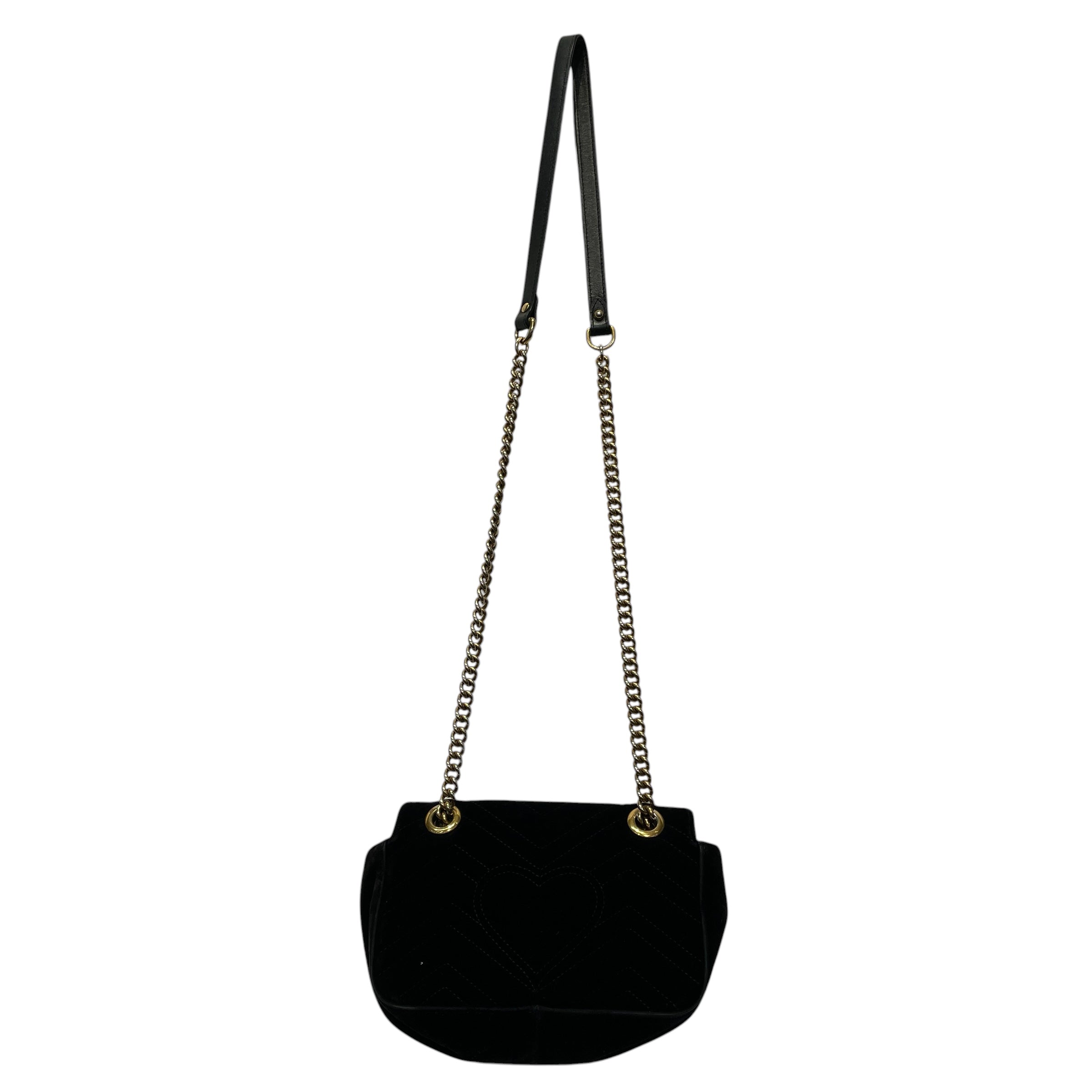 GUCCI/Cross Body Bag/Velour/BLK/MARMONT CHAIN VELVET view 2
