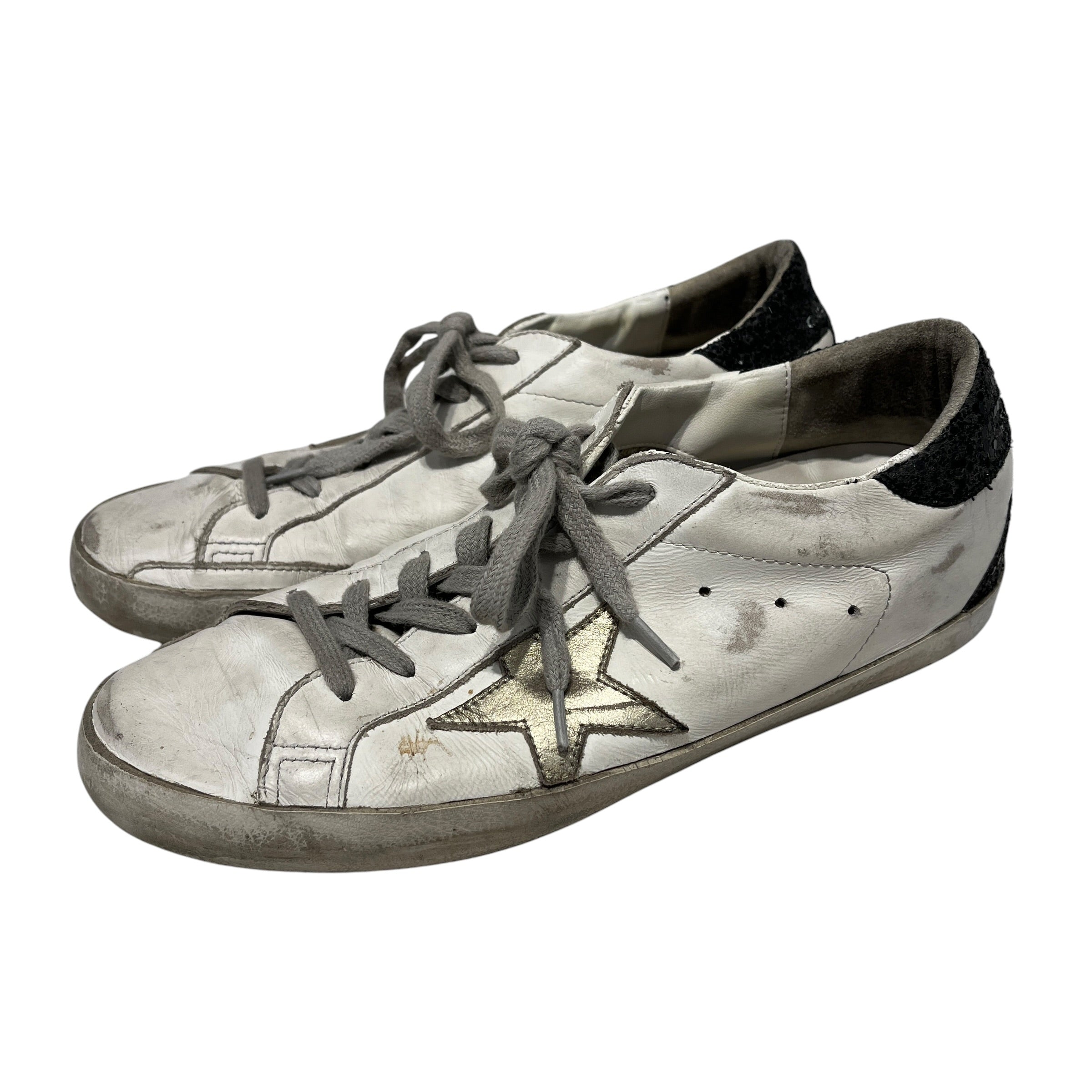 GOLDEN GOOSE/Low-Sneakers/US 6/Leather/WHT/golden star view 1