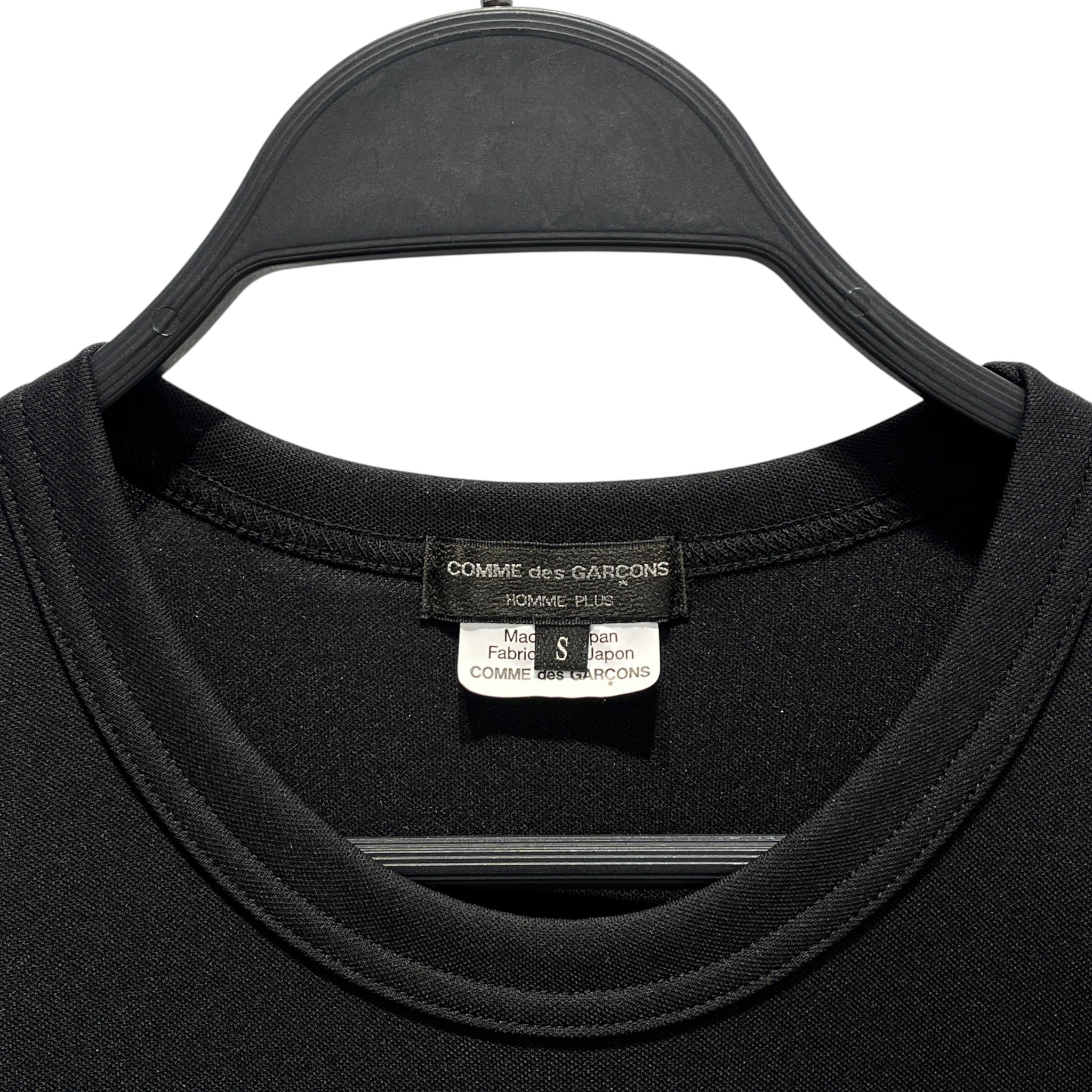 COMME des GARCONS HOMME PLUS/SL Dress/S/Polyester/BLK/BLACK RUFFLE TRIM SHIRT DRESS view 3