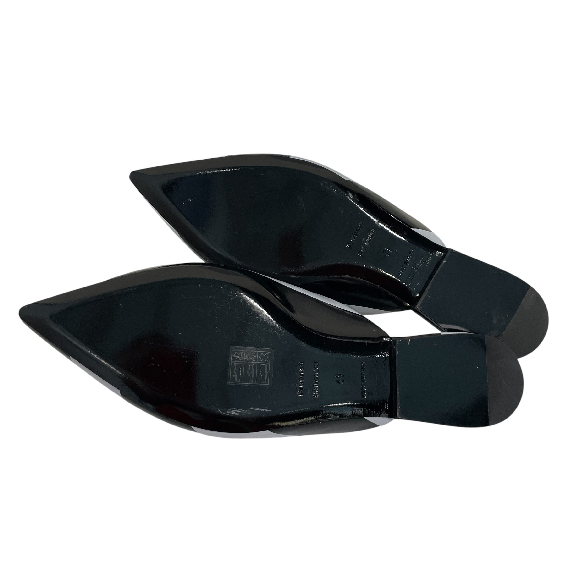 PROENZA SCHOULER/Flat Shoes/EU 41/Stripe/MLT/V-Tip/Black and White Stripe Flats view 5