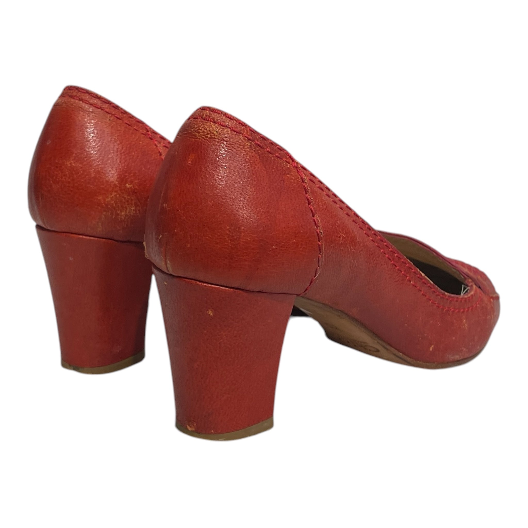 Chloe/Heels/EU 39/Leather/RED/PENNY LOAFER STRAP HEELS view 2