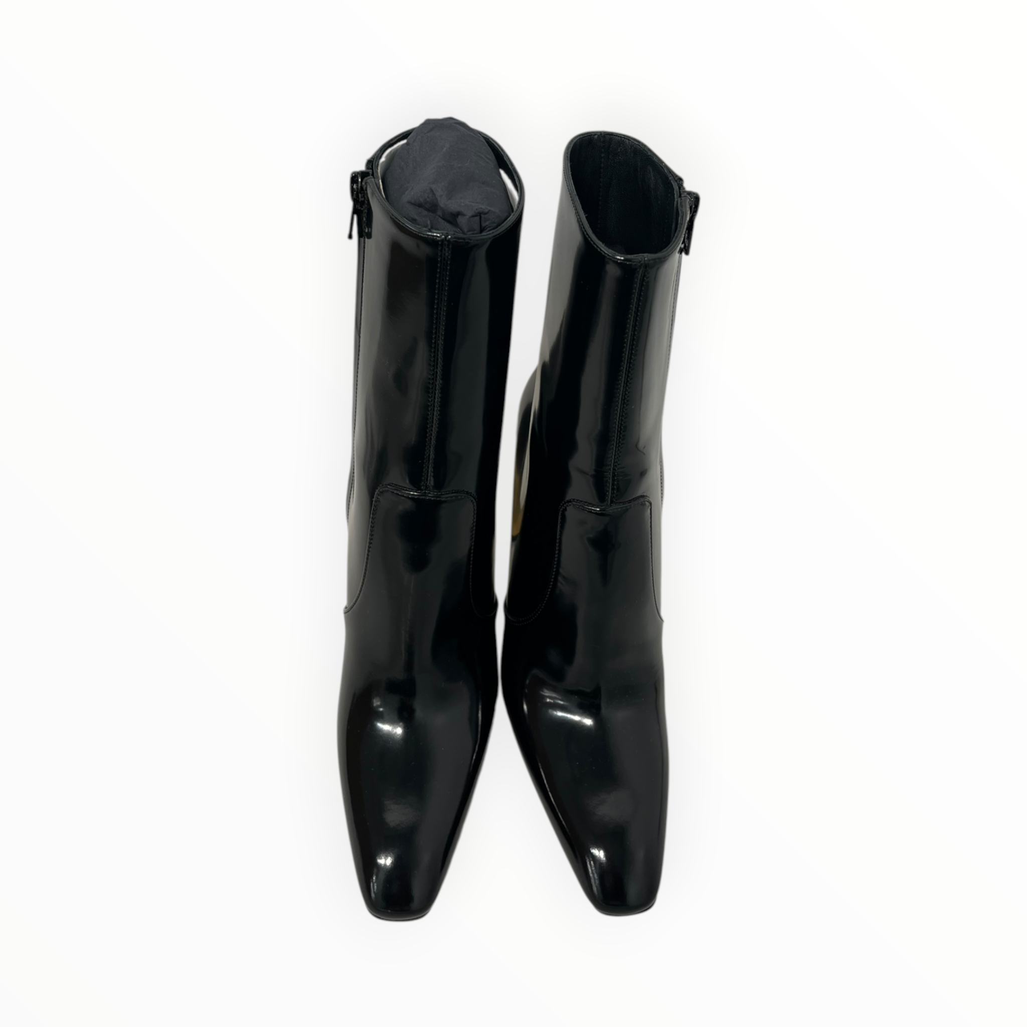 YVES SAINT LAURENT/Boots/US 5.5/Leather/BLK/AUTEUIL BOOTIE/GOLD HEEL view 3