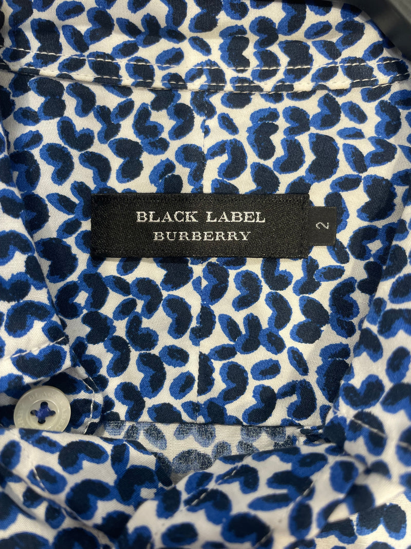 BURBERRY BLACK LABEL/LS Shirt/2/Blue/Cotton/All Over Print/