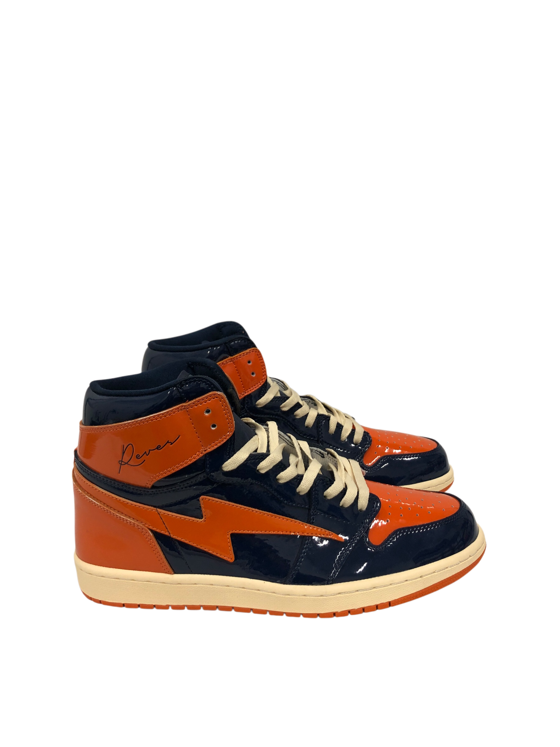 KIY/Hi-Sneakers/US 13/Polyester/BLU/U-Tip/Orange/Blue view 3