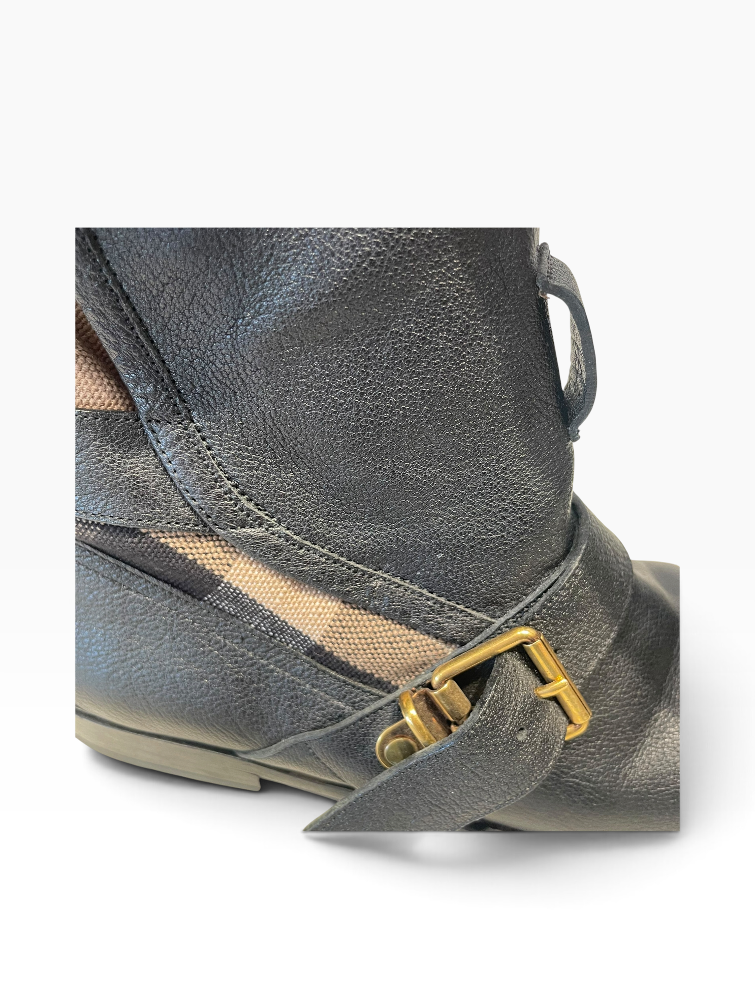 BURBERRY/Ankle Boots/EU 39.5/Leather/BLK/Nova Check view 7