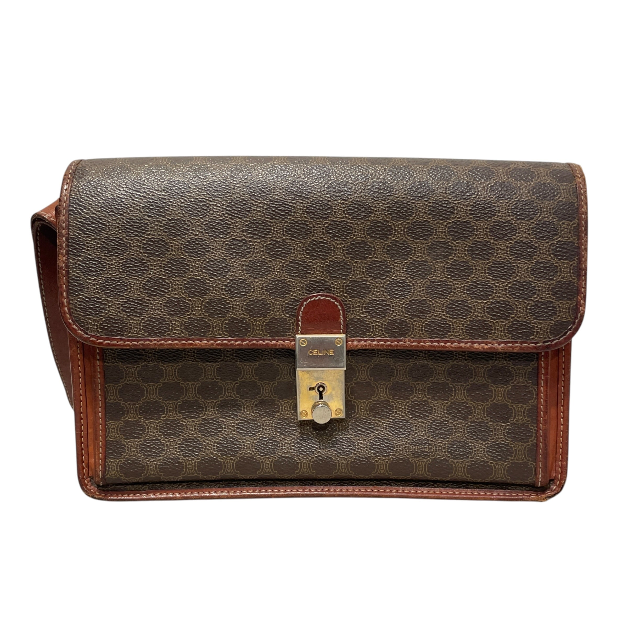 CELINE/Clutch Bag/Monogram/Leather/BRW/Macadam Vintage view 1