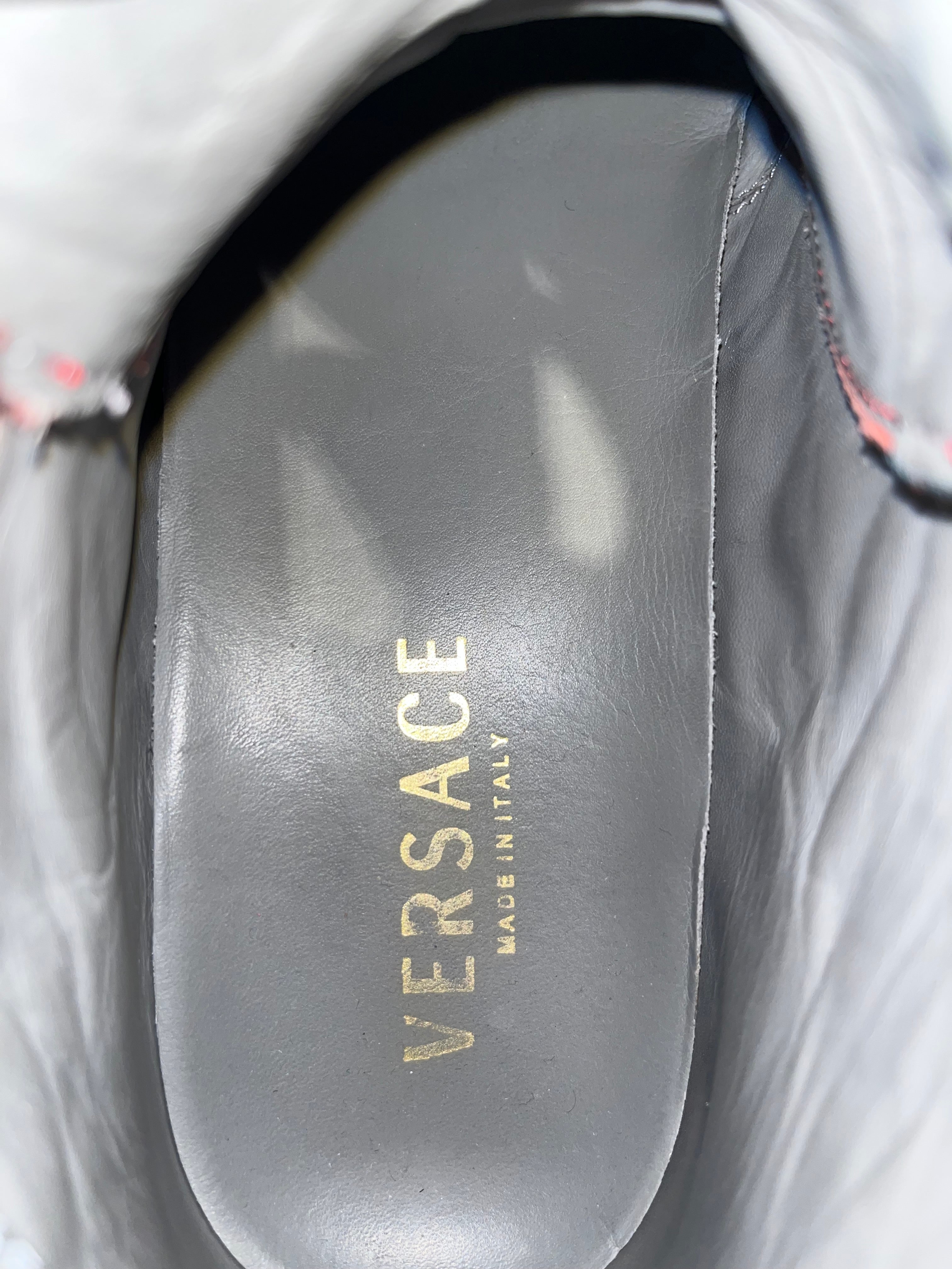 VERSACE/Hi-Sneakers/RED/GOLD STUDDED HIGH TOP view 3