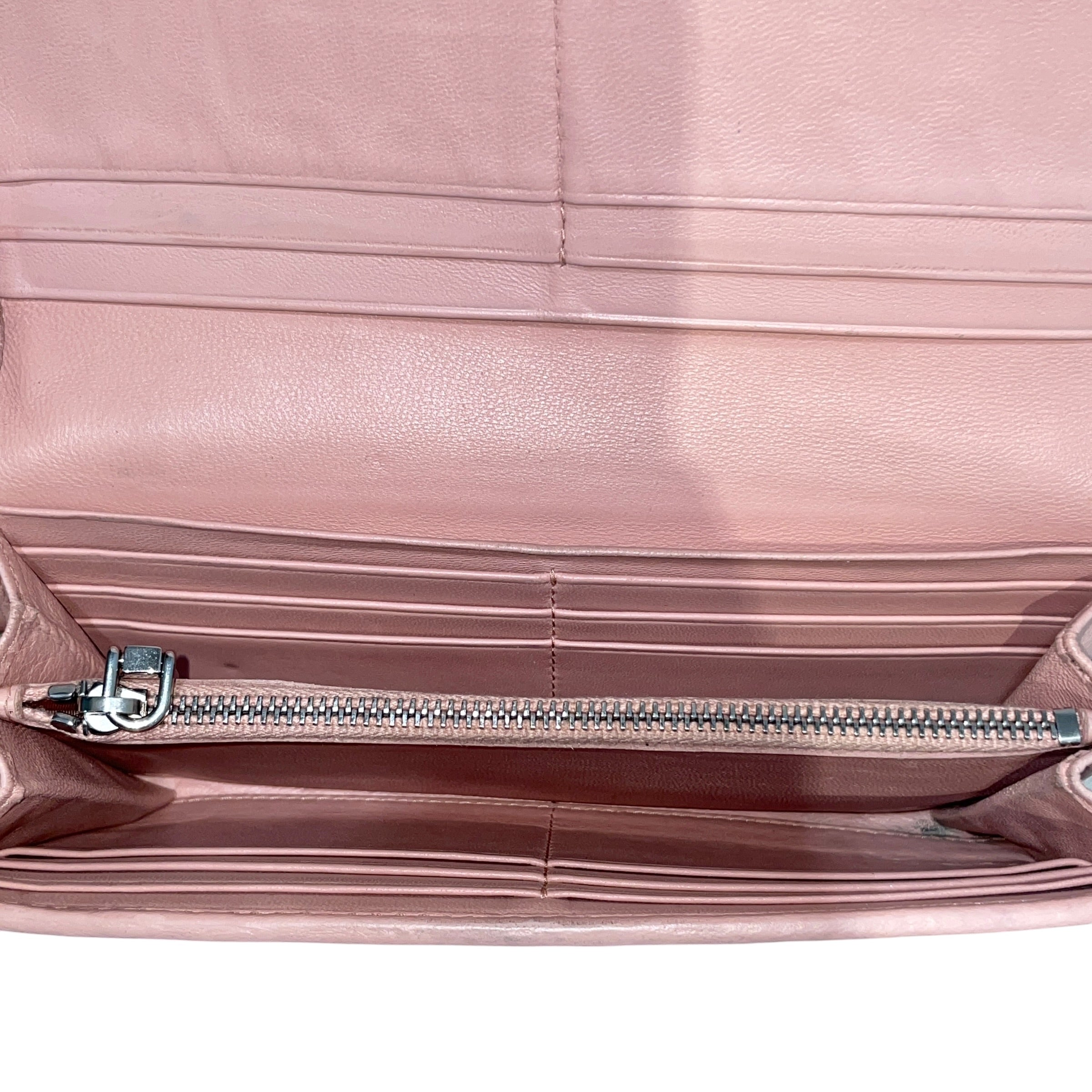 MIU MIU/Long Wallet/Leather/PNK/L's/Nappa Lambskin Matelasse Pink view 4